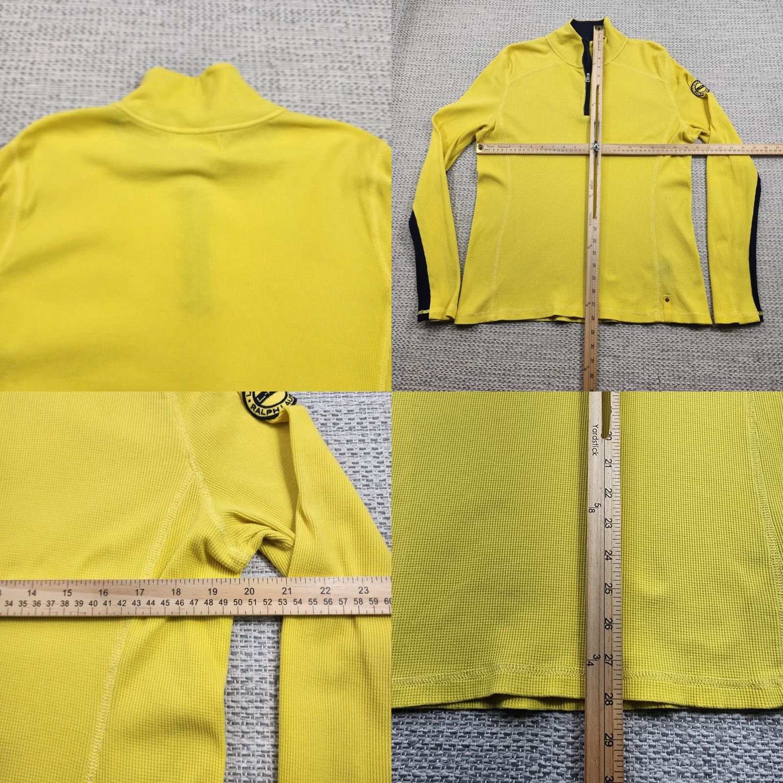 Ralph Lauren Lauren Ralph Lauren Thermal Shirt Womens XL Yellow Quarter Zip Lauren Active Size XL / US 12-14 / IT 48-50 - 8 Thumbnail