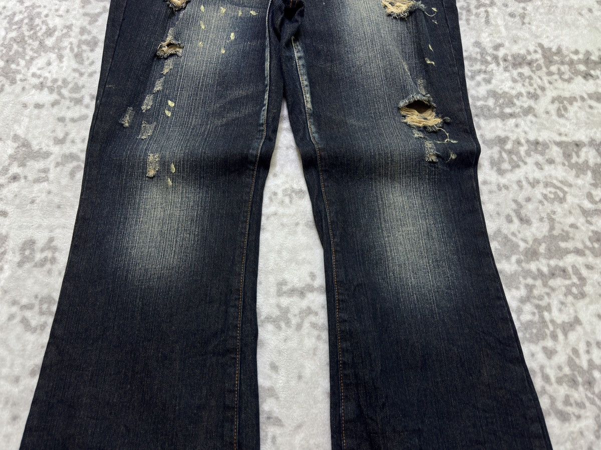 Tornado Mart Revolution Flared Denim Distressed Thrashed Paint Splatter Size US 37 - 7 Thumbnail