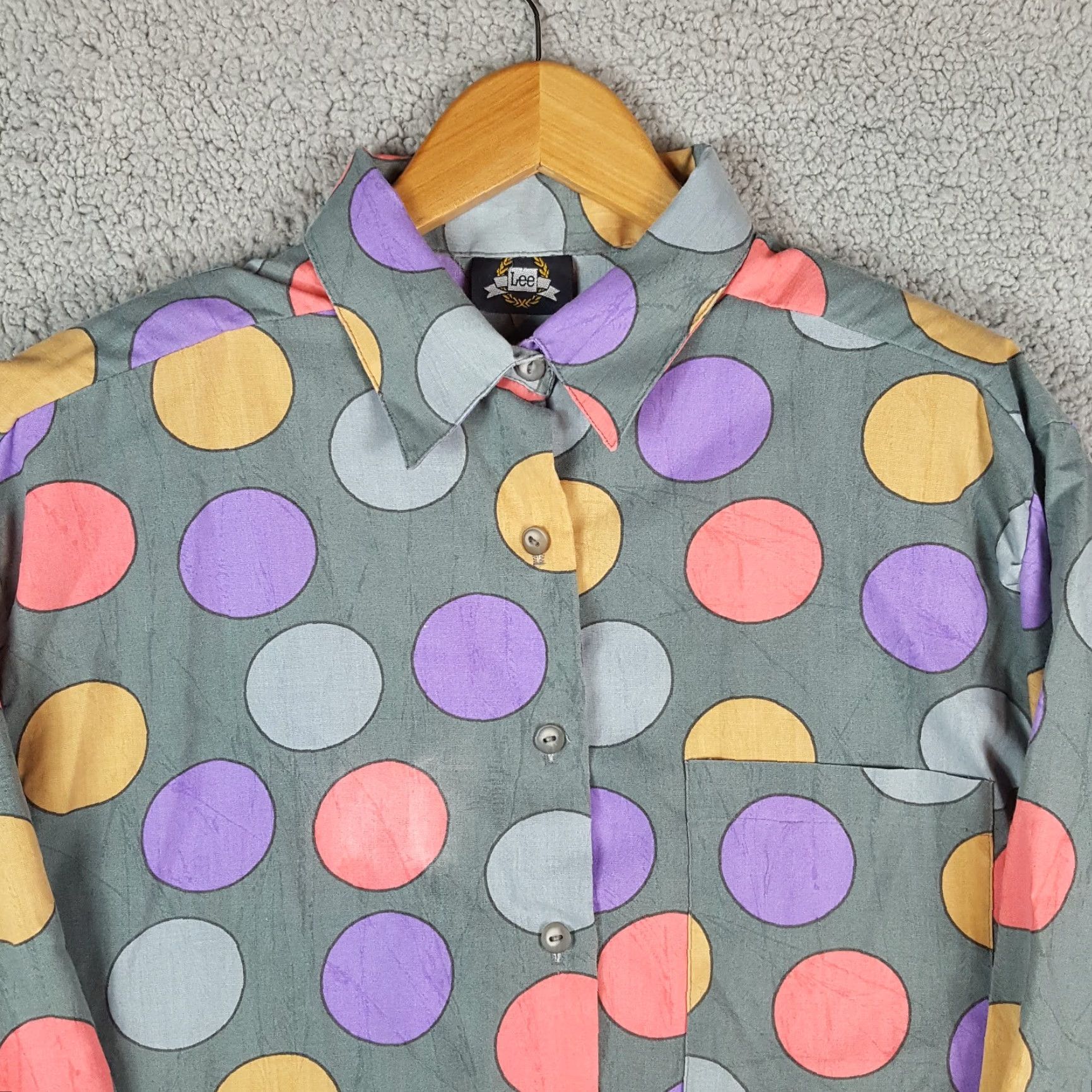 Lee Vintage Lee Women's Polka Dot Shirt Size L Retro 80s Disco Casual Breathable Cotton Size L / US 10 / IT 46 - 2 Thumbnail