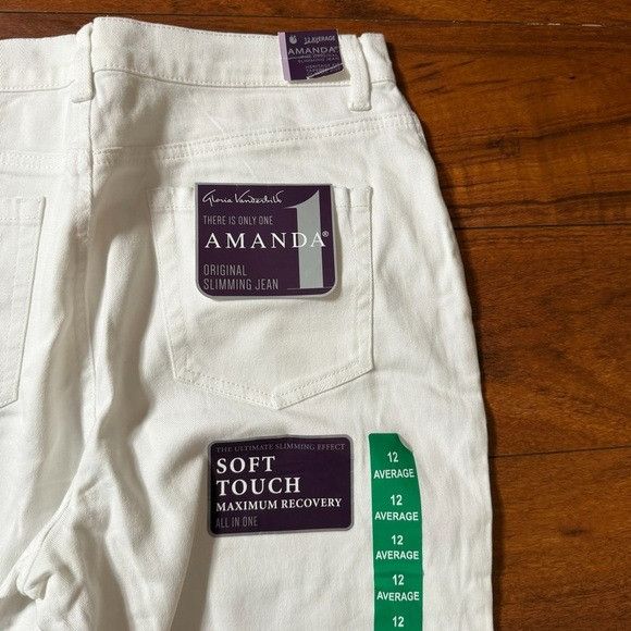Gloria Vanderbilt NWT Gloria Vanderbilt Crystal White AMANDA Slim Jeans Sz 12 Size 34" / US 12 / IT 48 - 4 Thumbnail