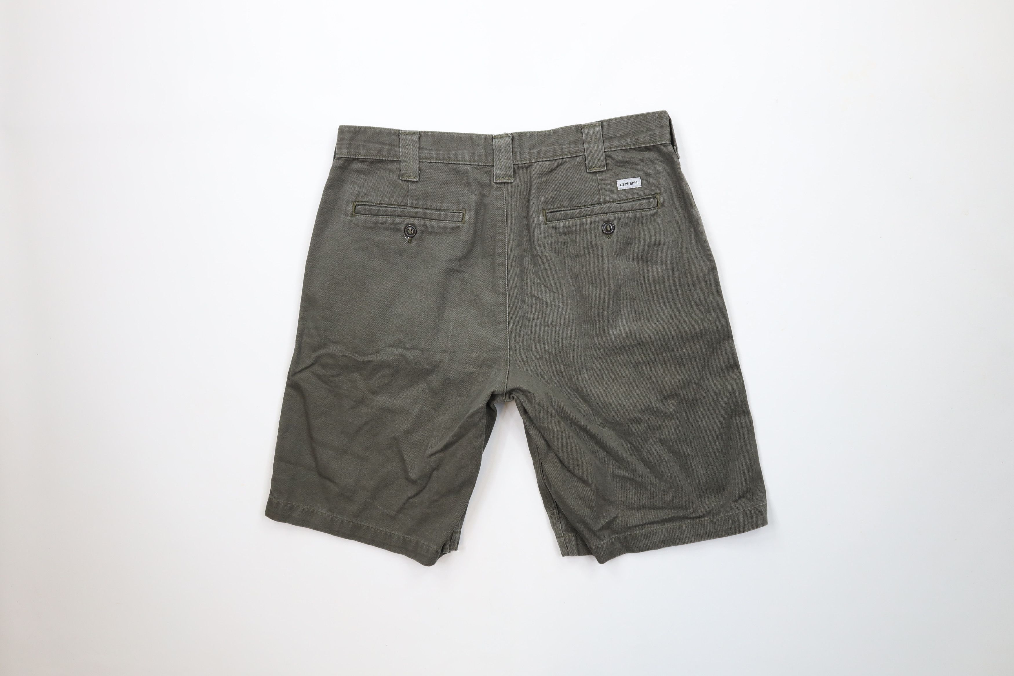 Carhartt × Vintage Vintage Y2K Carhartt Above Knee Chino Shorts Moss Green Size US 32 / EU 48 - 7 Thumbnail