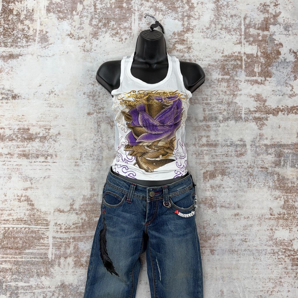 Ed Hardy 2000sVintage Ed Hardy by Christian Audigier Tank Tops Size L / US 10 / IT 46 - 4 Thumbnail