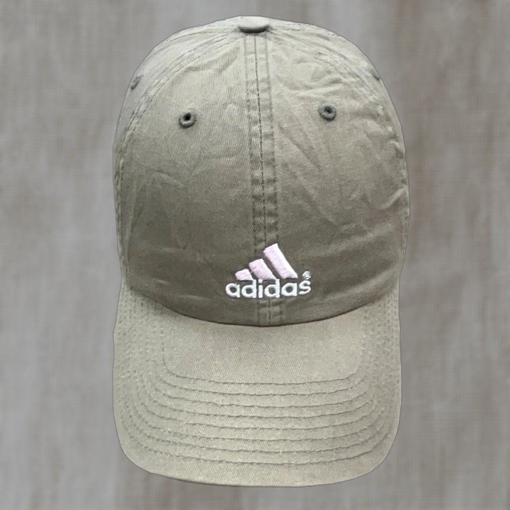Adidas Adidas Hat Cap Strap Back Tan Pink White Plain Logo Gym Golf Ladies Womens Adjustable Colorful Logo Modern Sports Hat Size ONE SIZE - 1 Thumbnail
