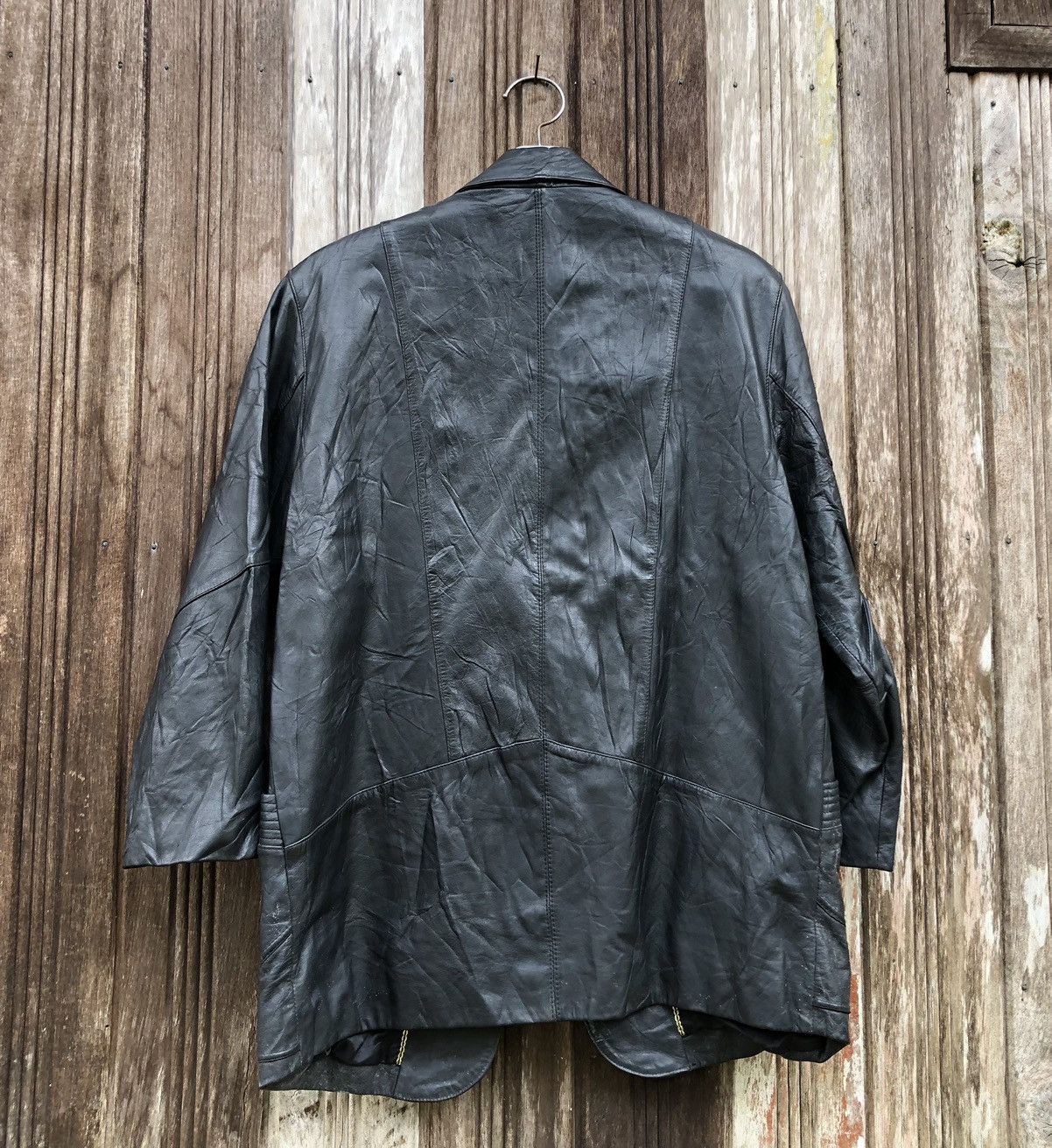 Designer × Vintage Vintage Unbranded Double Collar Leather Jacket Size ONE SIZE - 9 Thumbnail