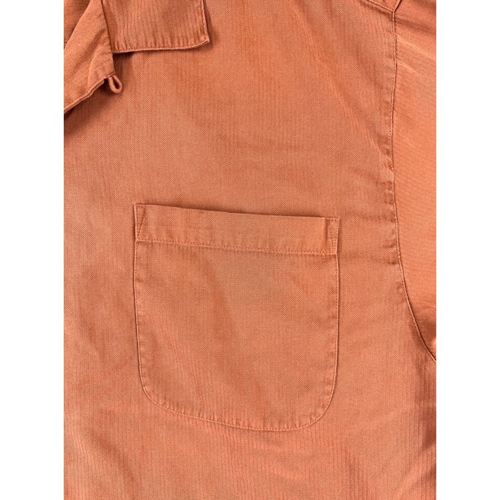 Tommy Bahama Tommy Bahama Shirt Men Large Orange Herringbone Button-Up Casual Beach Resort Aloha 40 in Chest Size US L / EU 52-54 / 3 - 6 Thumbnail