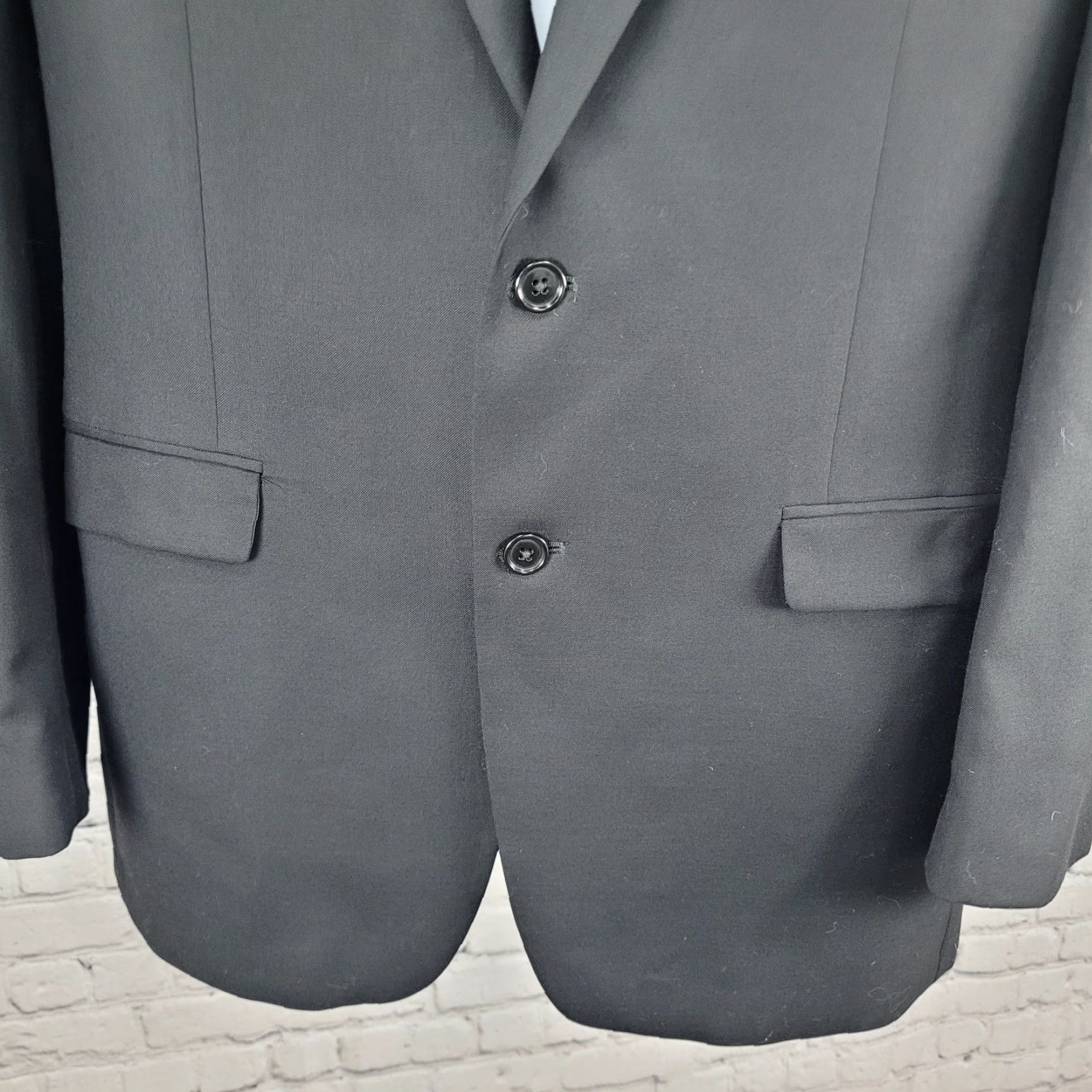 Ralph Lauren Lauren Ralph Lauren Black 100% Wool 2 Button Notch Vented Blazer 41L Men Size 42R - 7 Thumbnail