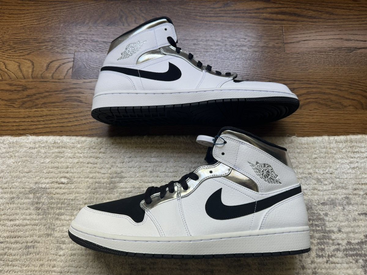 Jordan Brand 13 Jordan 1 Mid Alternate Think 1 Silver White Black Panda Size US 13 / EU 46 - 1 Thumbnail