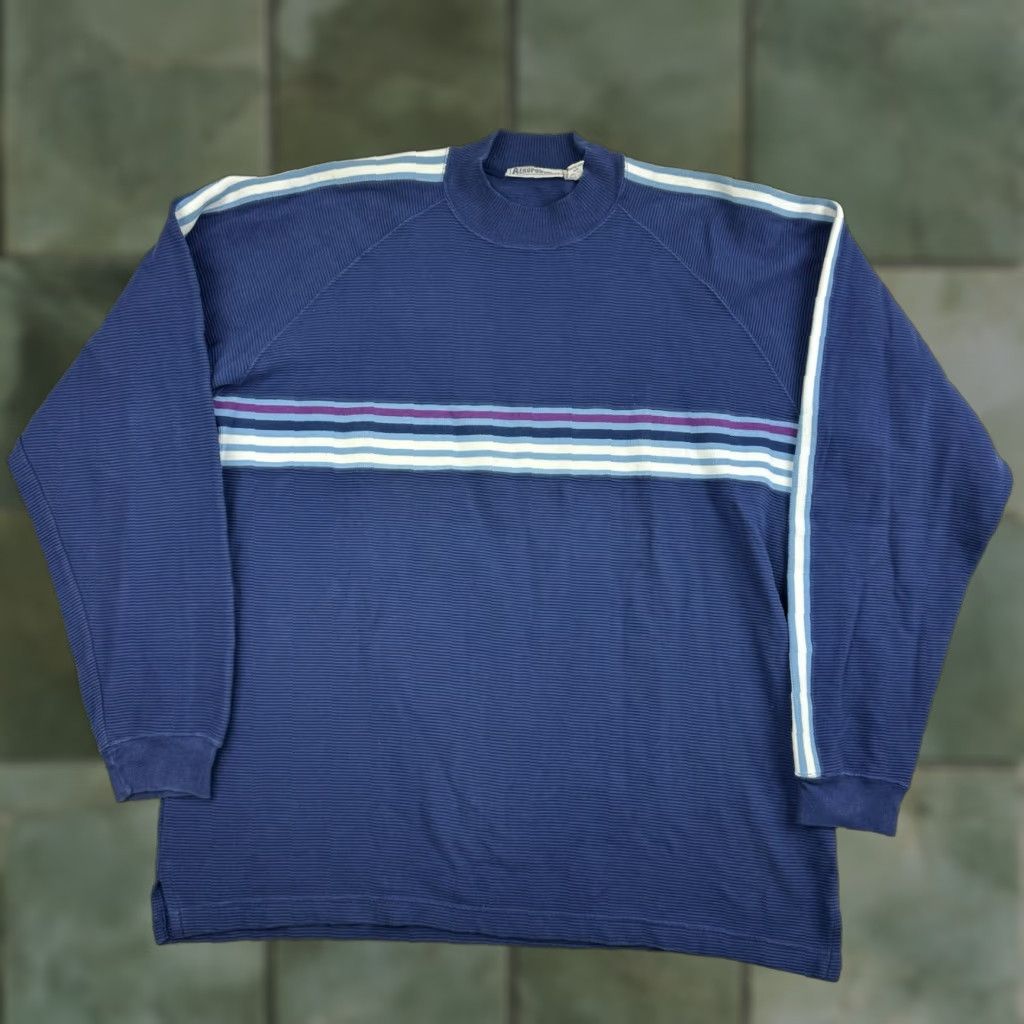 Aeropostale VINTAGE Aeropostale Sweatshirt Men XL Blue Striped Mock Neck Grunge Y2K 90s Pullover Mens Size US XL / EU 56 / 4 - 1 Thumbnail