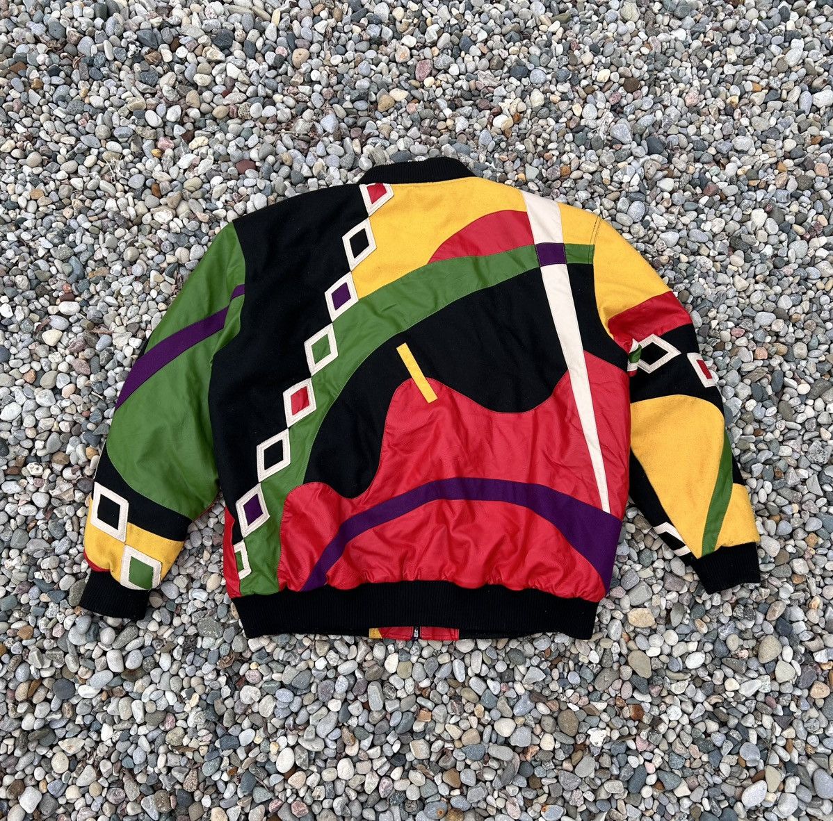 Pelle Pelle Pelle Pelle 1978 Multicolor Wool Bomber Jacket Size US XL / EU 56 / 4 - 5 Thumbnail