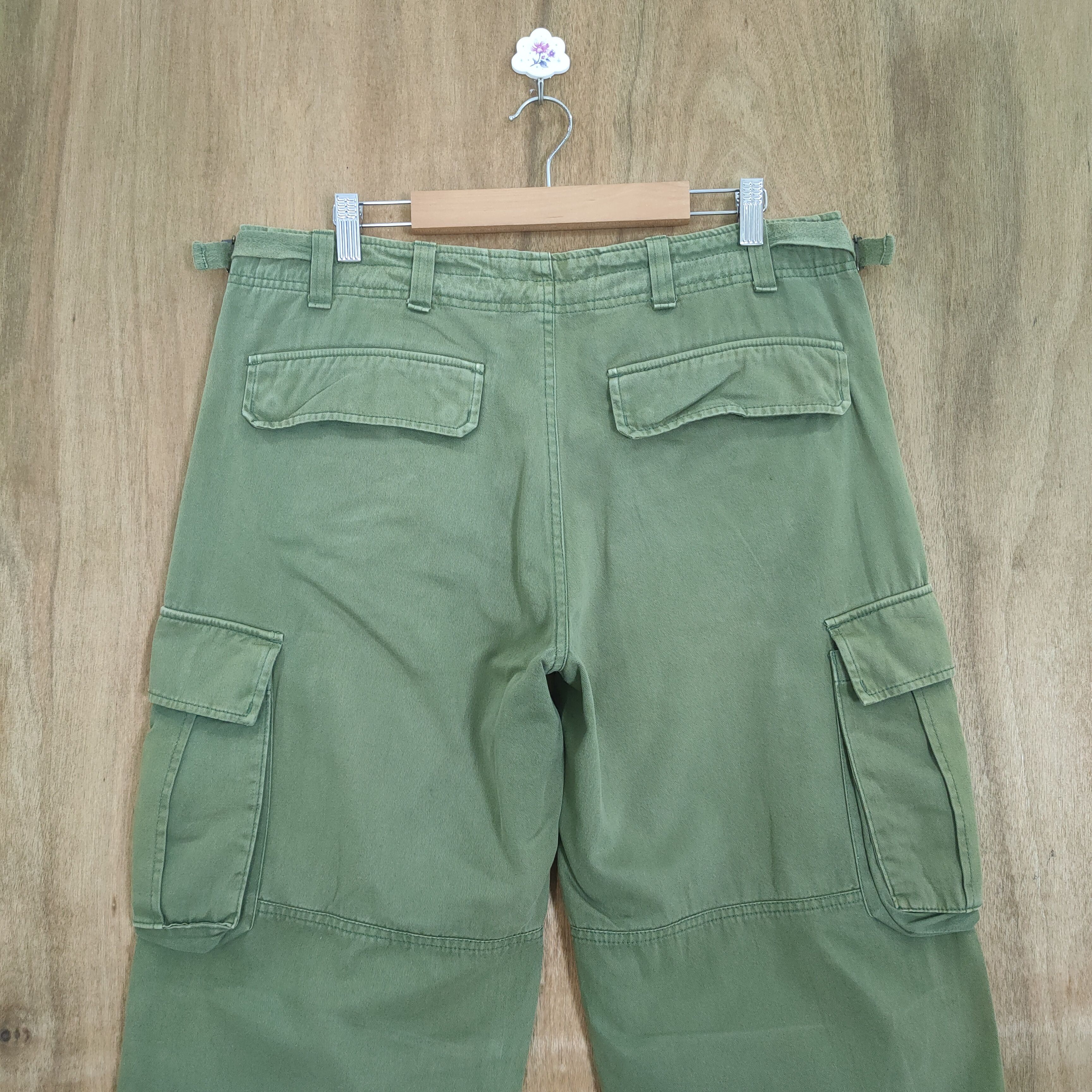 If Six Was Nine VINTAGE LUCY FADED GREEN BAGGY CARGO PANTS Size US 34 / EU 50 - 7 Thumbnail
