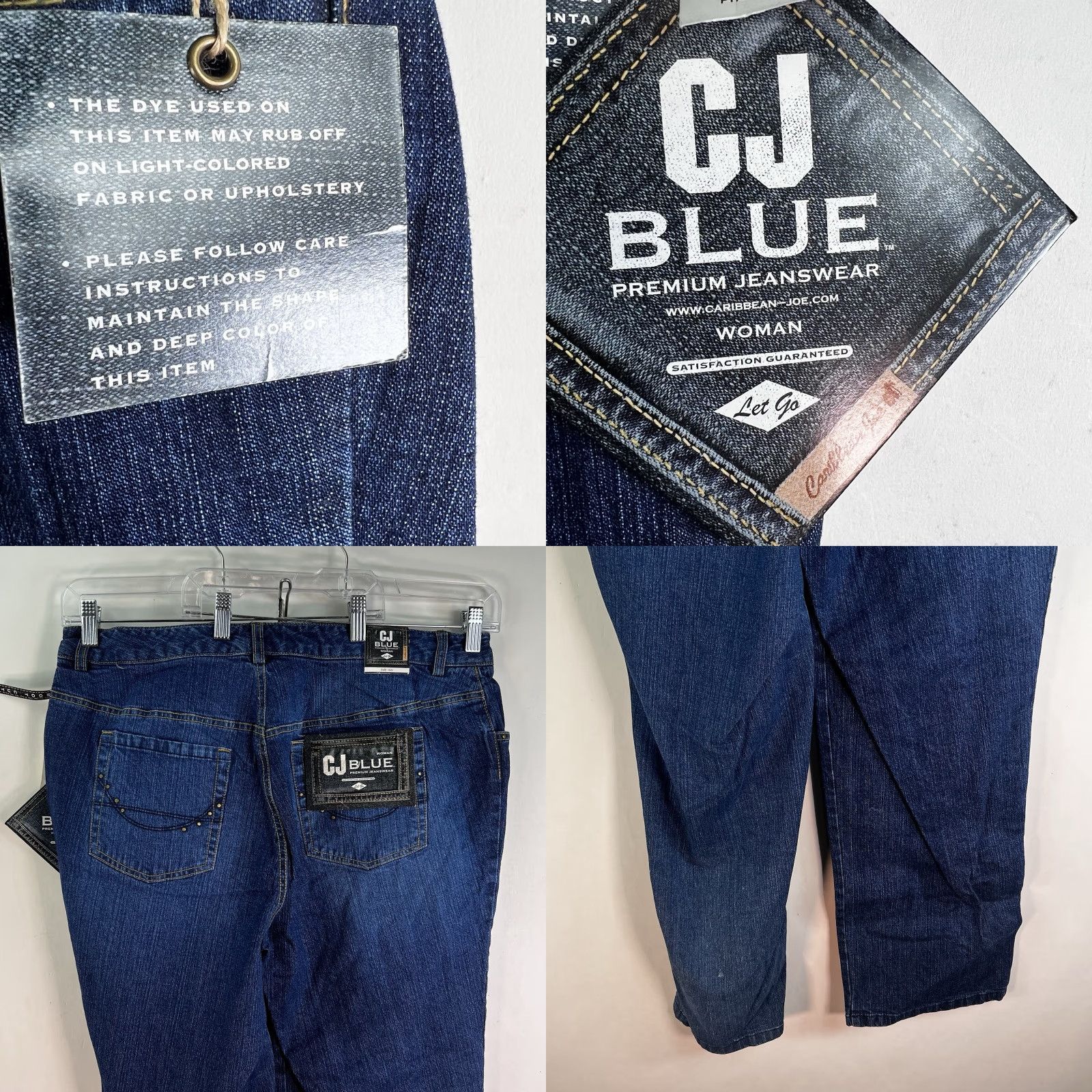 Denime VINTAGE Caribbean Joe Blue Denim Boot Cut Jeans Womens Size 16W 38X30 NWT Size 38" / US 16 / IT 52 - 8 Thumbnail
