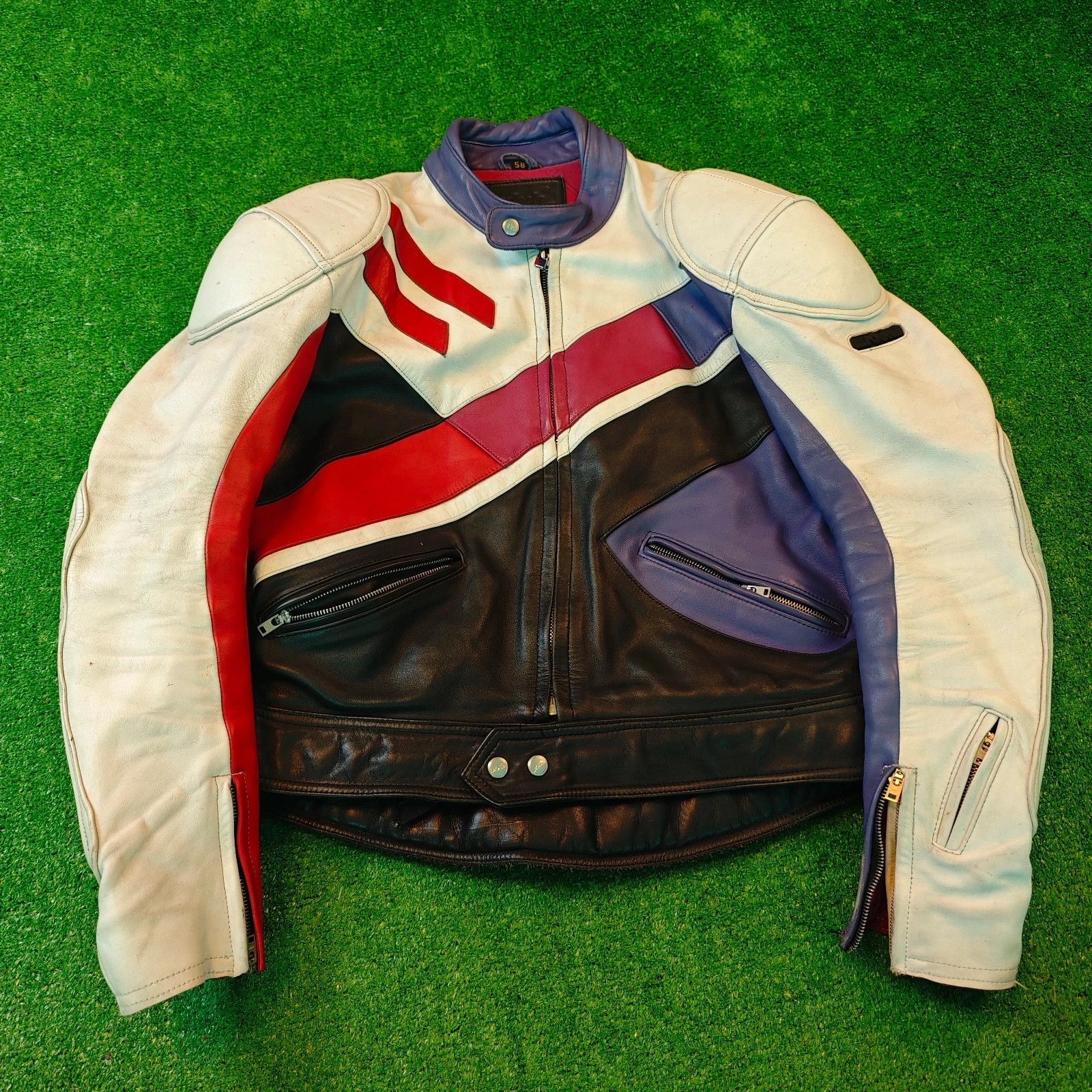 Other Schuh Leather Jacket Mens 58 Large Moto 90s rare Size US L / EU 52-54 / 3 - 1 Thumbnail