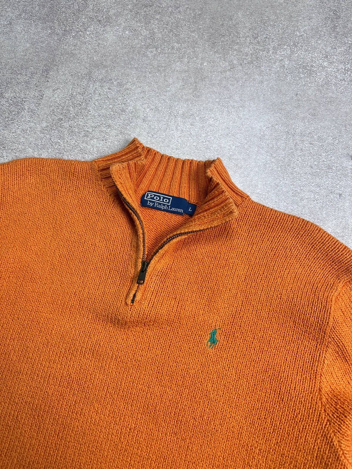 Polo Ralph Lauren Vintage Polo Ralph Lauren RRL Cable Quarter Zip Sweater L Size US L / EU 52-54 / 3 - 3 Thumbnail