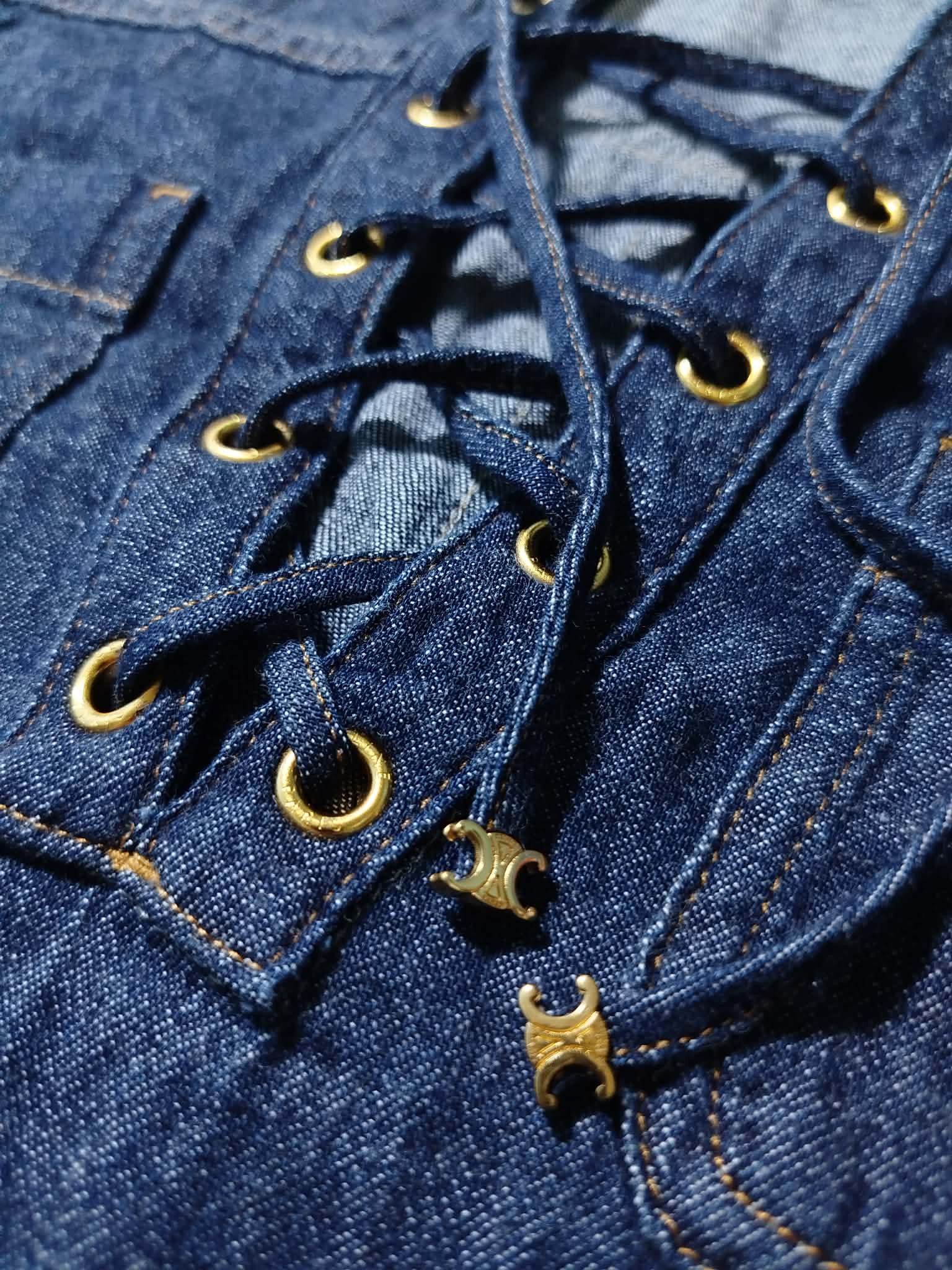 Celine CELINE Denim Lace-Up Dress Size M / US 6-8 / IT 42-44 - 6 Thumbnail