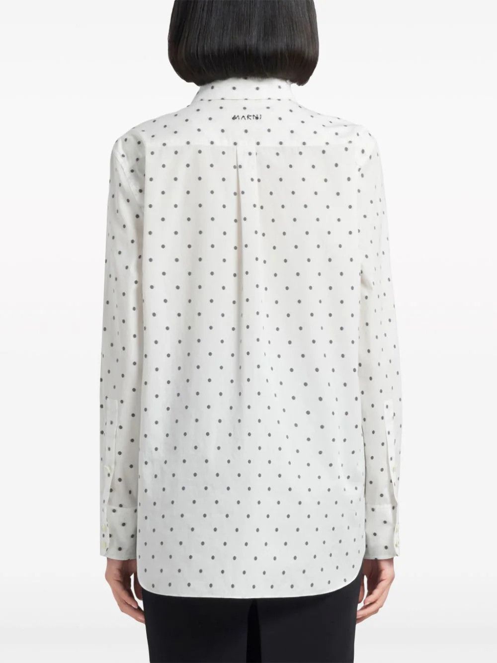 Marni o1w1db10824 Print Poplin Shirt in White Size M / US 6-8 / IT 42-44 - 2 Thumbnail