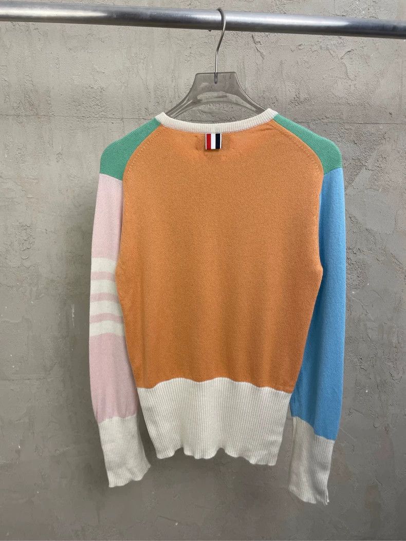 Thom Browne Thom browne Color block four-striped round-neck pure cashme Size US XS / EU 42 / 0 - 2 Thumbnail
