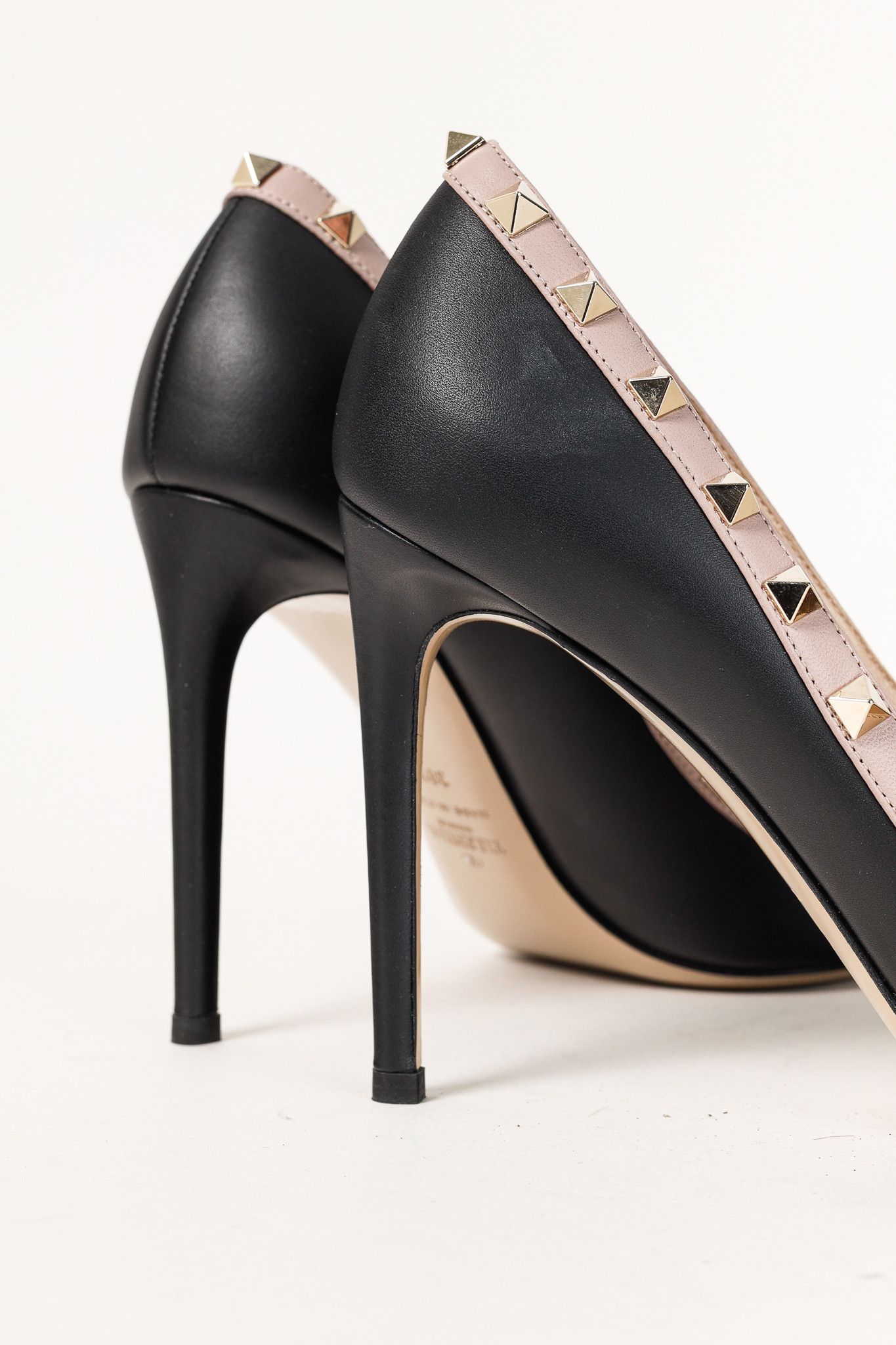 Valentino Valentino Garavani Rockstud 100mm Black Poudre Pink Pumps Size US 8 / IT 38 - 7 Thumbnail