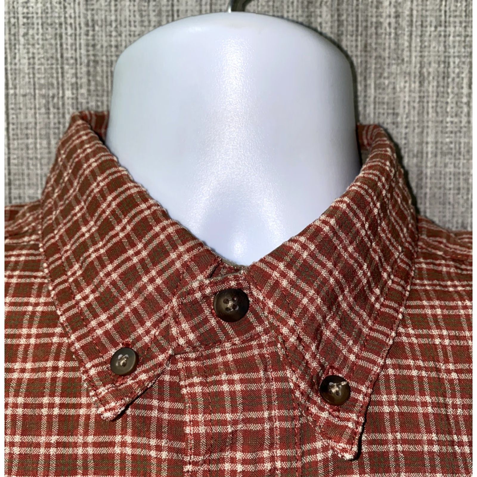 The North Face The North Face Mens Red/Brown Checkered Long Sleeve Button-Up Shirt M Size US M / EU 48-50 / 2 - 3 Thumbnail