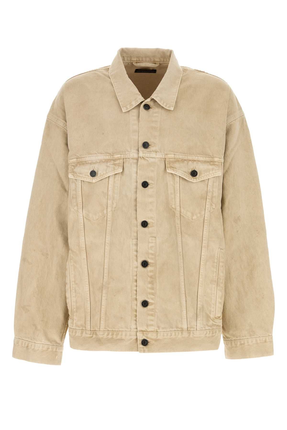 Balenciaga Beige Denim Jacket Size US L / EU 52-54 / 3 - 1 Thumbnail