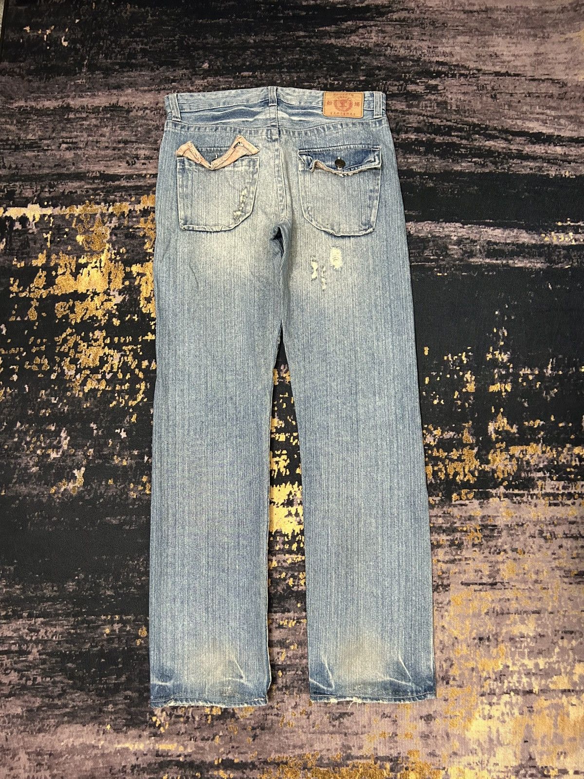 Karakuri Tamashii Vintage Buden Phoenix Sukajan Distressed Jeans Size US 31 - 5 Thumbnail