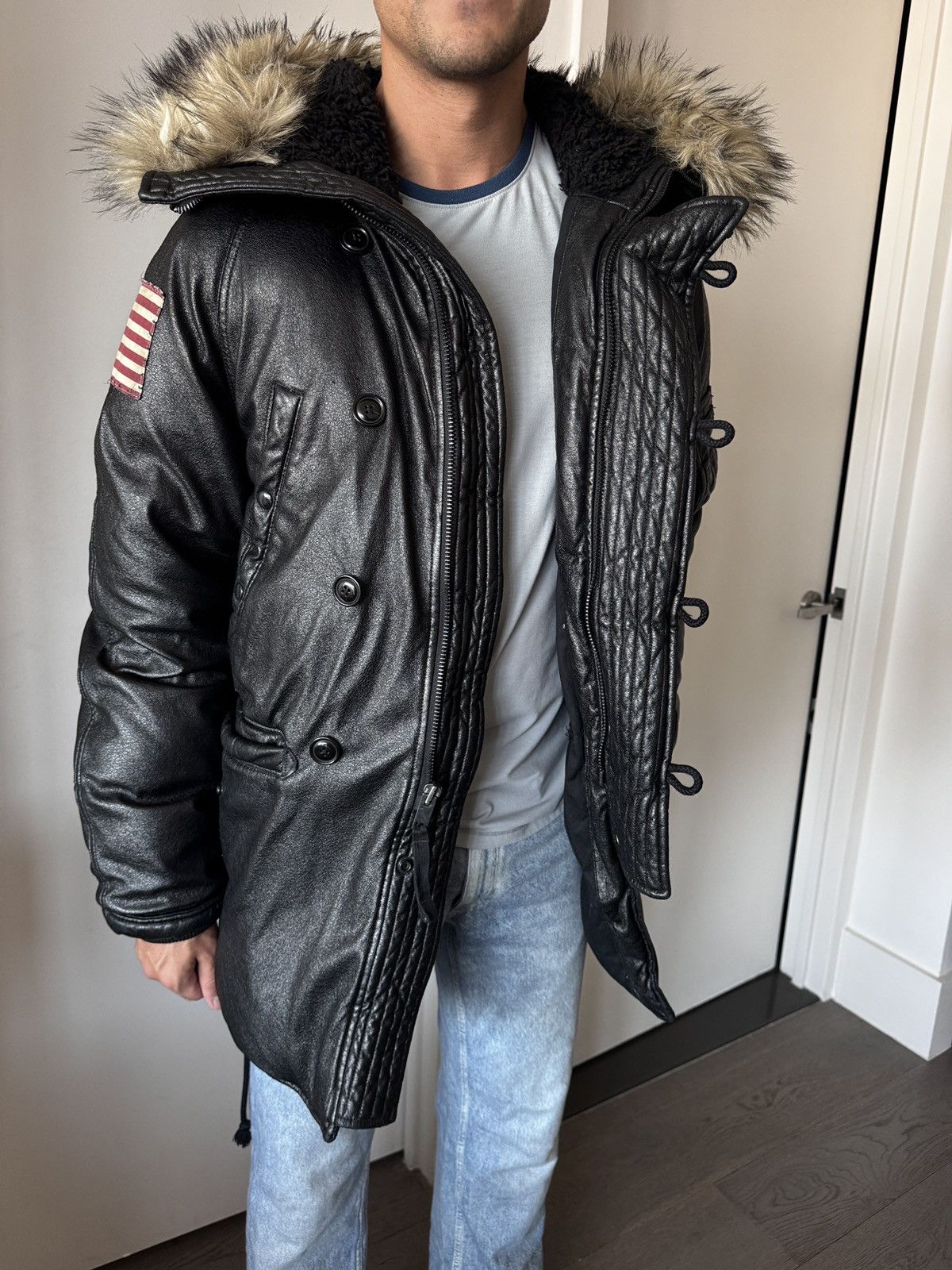 Denim & Supply Ralph Lauren Ralph Lauren Denim & Supply Men’s Faux Leather Parka Jacket Size US M / EU 48-50 / 2 - 3 Thumbnail