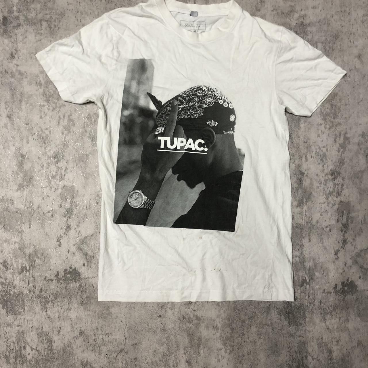 Other White Tupac graphic tee with small stains tee Size US S / EU 44-46 / 1 - 1 Thumbnail