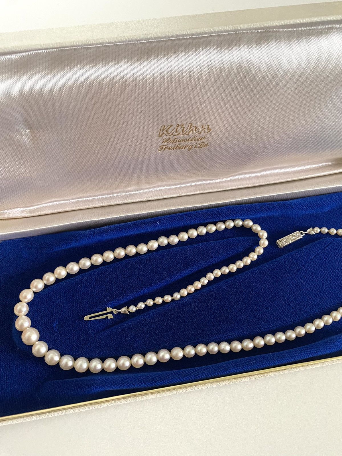 Vintage Collier Juwelier Kühn en perles de culture et or blanc Size ONE SIZE - 5 Thumbnail