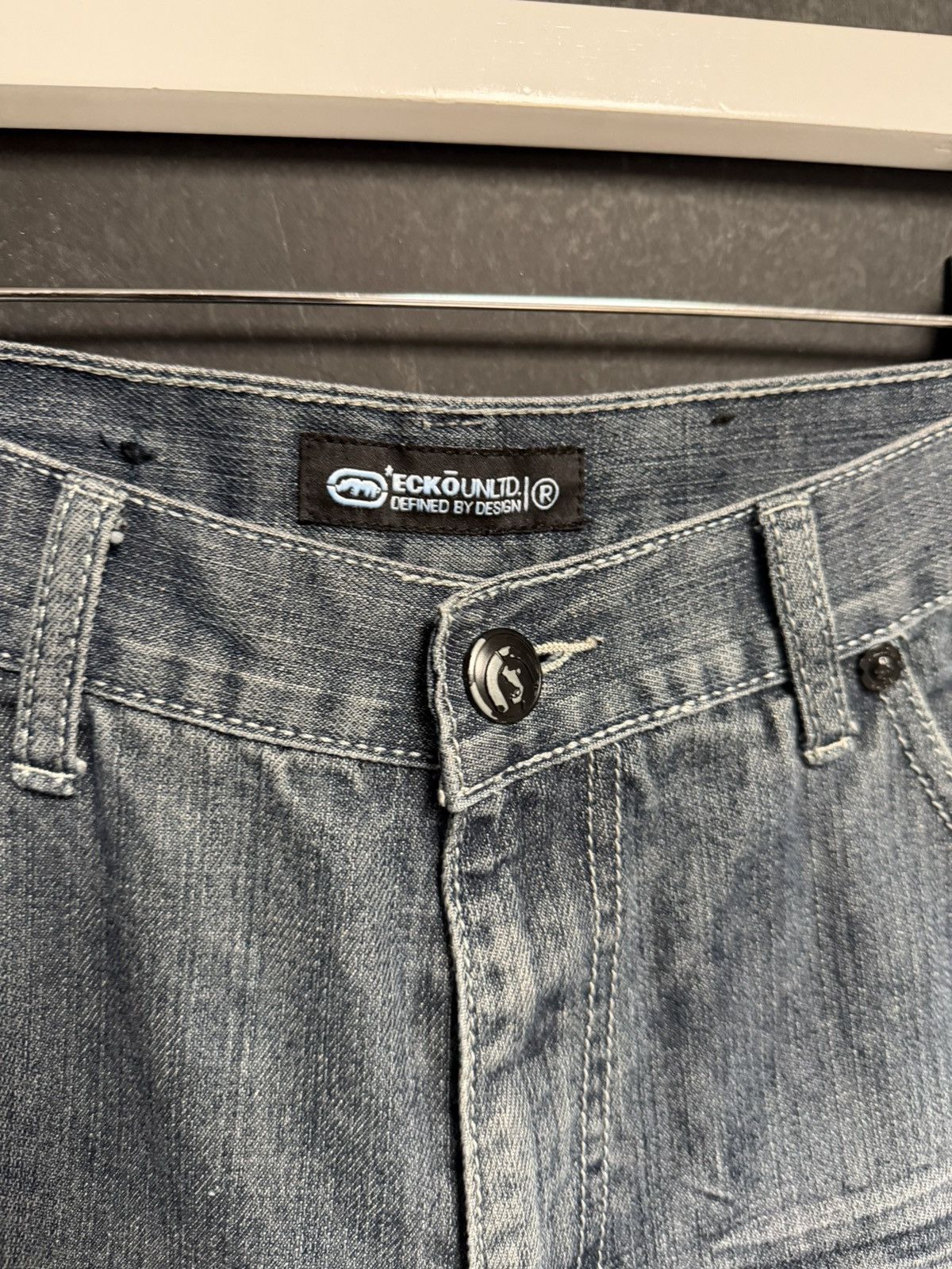 Ecko Unltd. Vintage Y2K Ecko Untld. Faded Jean Shorts Jorts 90s Size US 30 / EU 46 - 2 Thumbnail