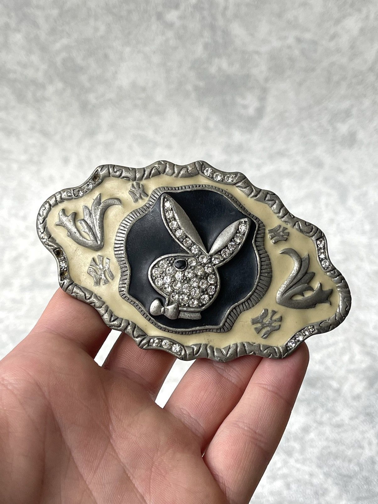 Playboy 80s VTG PLAYBOY Belt Buckle Crystal Rhinestone Y2K McBling Size ONE SIZE - 9 Thumbnail