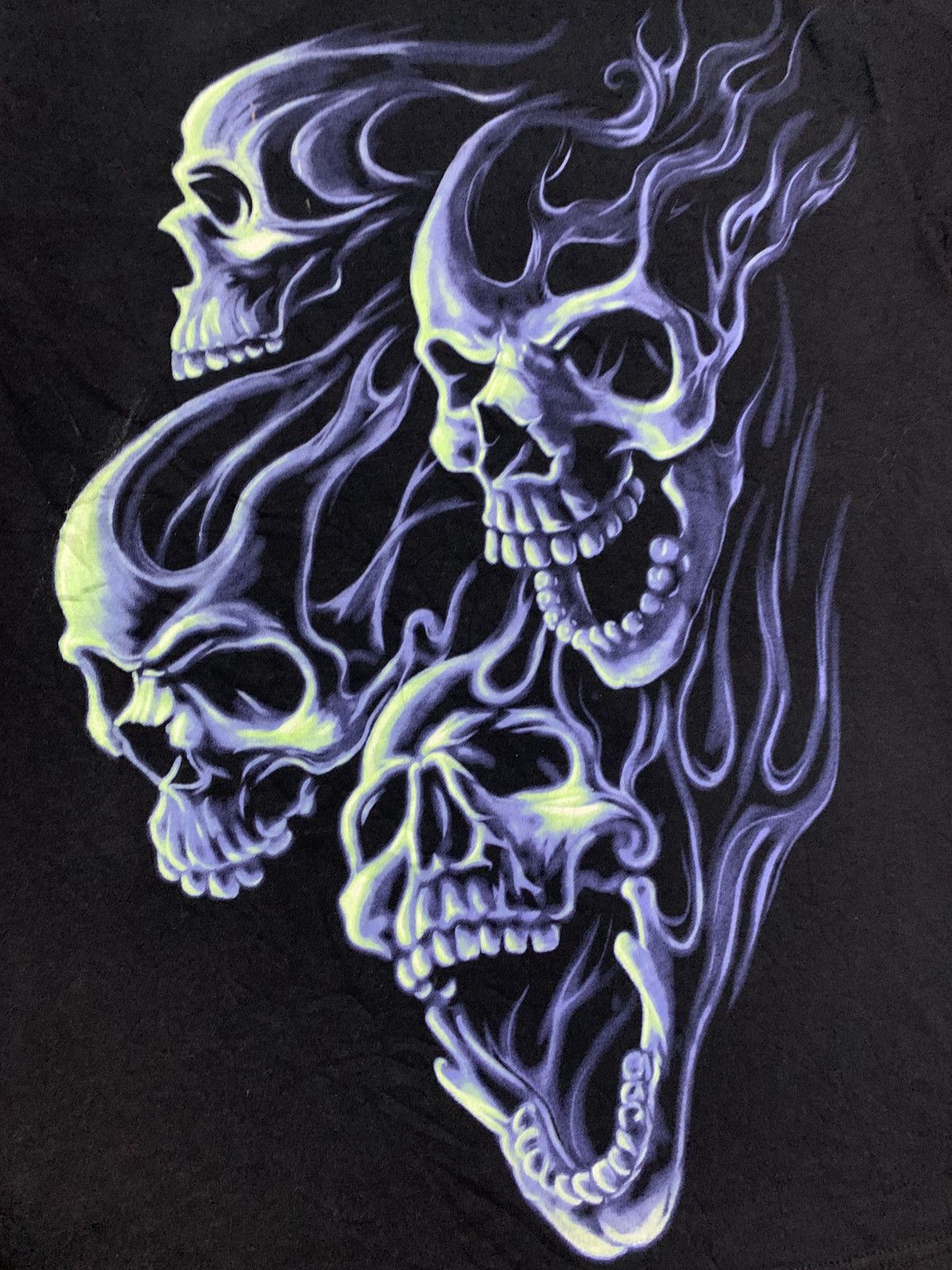 Tribal Streetwear Blue Flame Gothic Skulls Tshirt Size US M / EU 48-50 / 2 - 3 Thumbnail