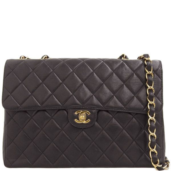 image of Chanel Around 2000 Made Classic Flap Chain Bag Jumbo Black, Women's