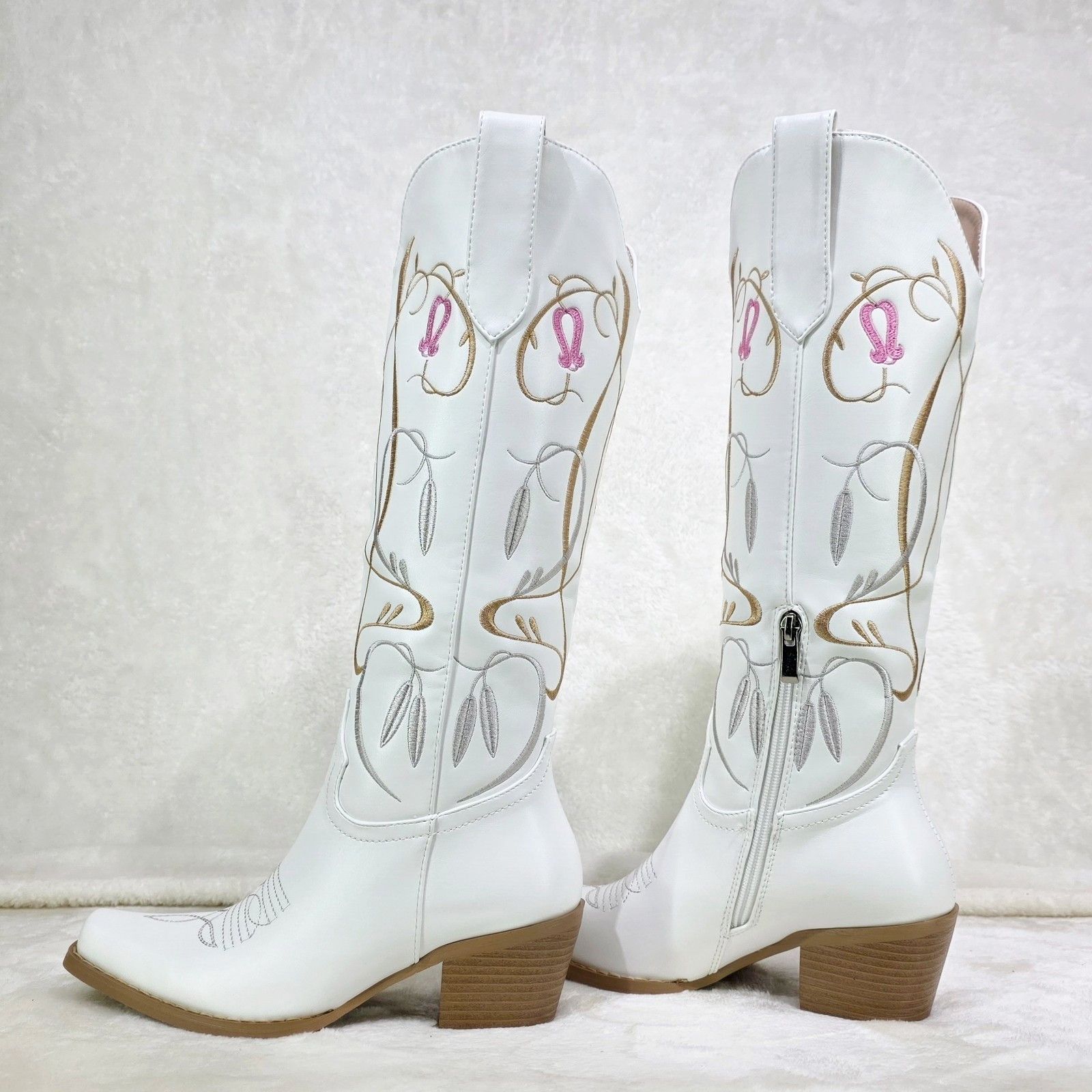 Other Lily Bell Embroidery Country Western Cowgirl Calf Knee Boots Size US 7.5 / IT 37.5 - 2 Thumbnail