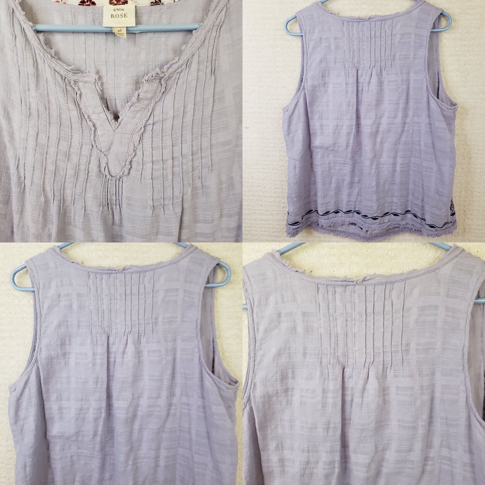 Vintage Knox Rose Embroidered V Neck Boho Ladies Purply Blue Shirt Womens 1X Size XL / US 12-14 / IT 48-50 - 8 Thumbnail
