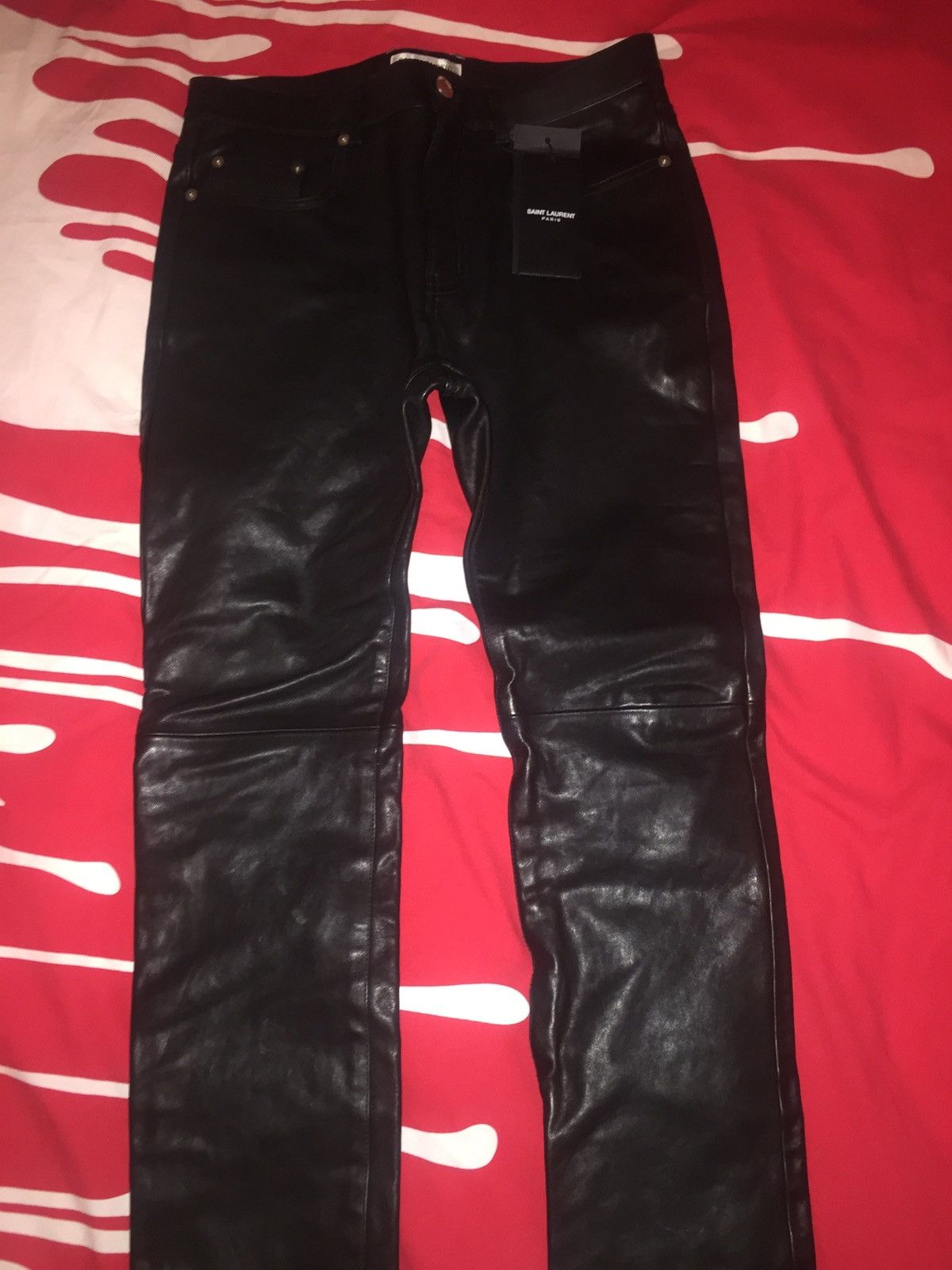 Saint Laurent Paris Saint laurent leather pant sz 44 new Size US 28 / EU 44 - 3 Thumbnail