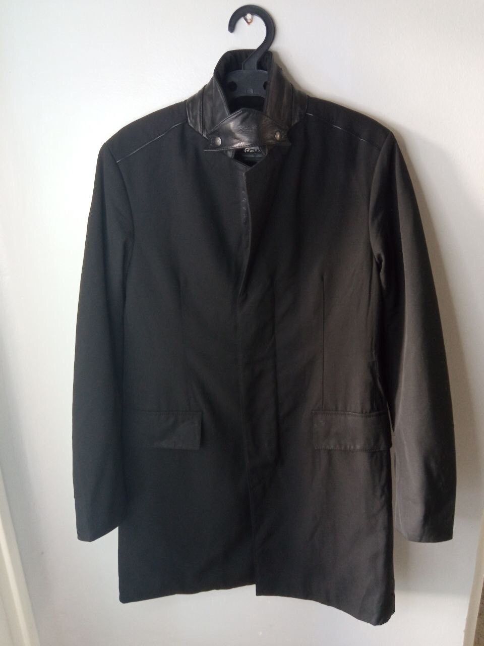 Prada Prada F/w07 Tab Black Tech Leather Wool Nylon Long Over Coat Size US M / EU 48-50 / 2 - 1 Thumbnail