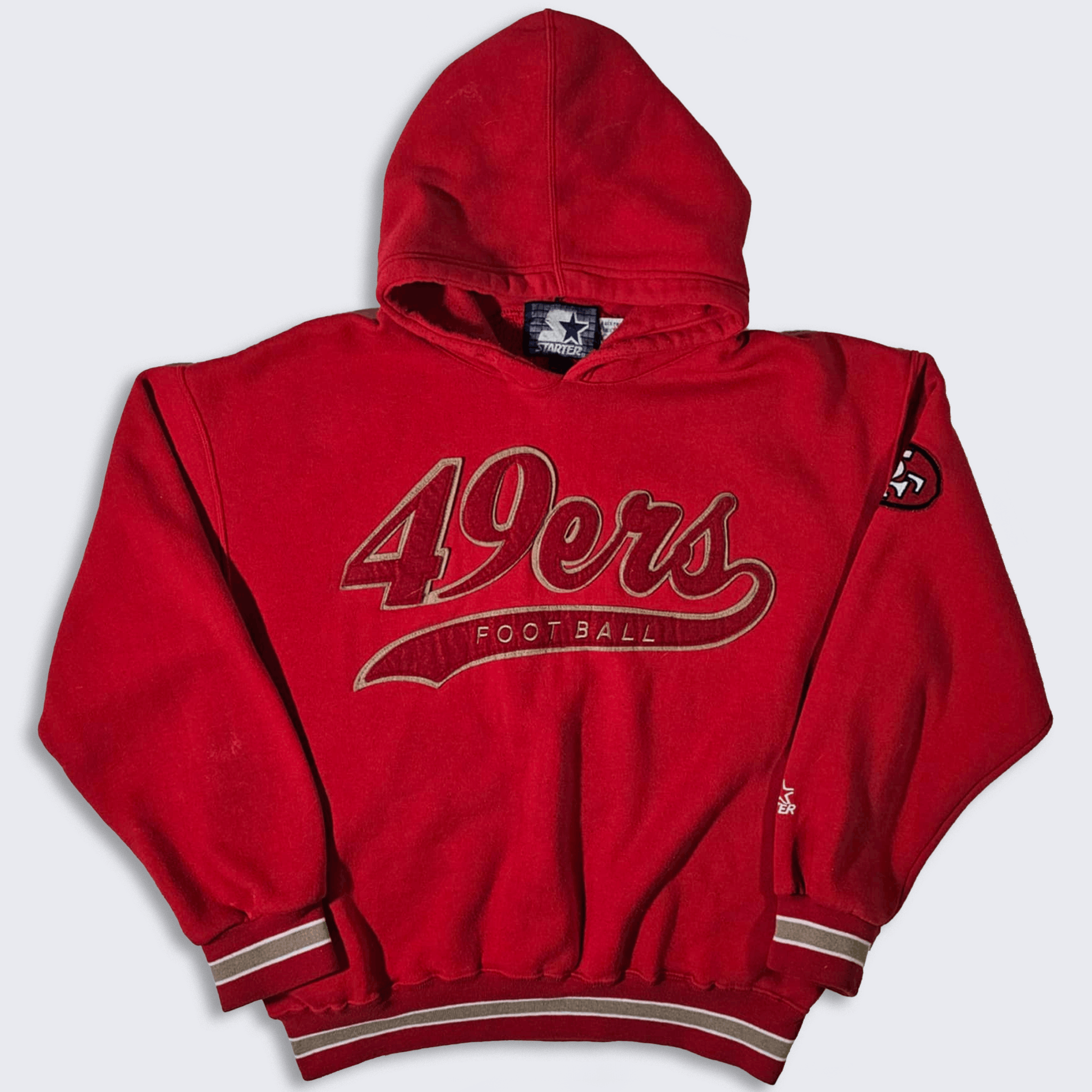 Vintage 80s 49Ers San Francisco Logo newest 7 Crewneck Sweatshirt Pullover Jumper Streetwear Red 49ers Biglogo Print Sweatshirt Size Large