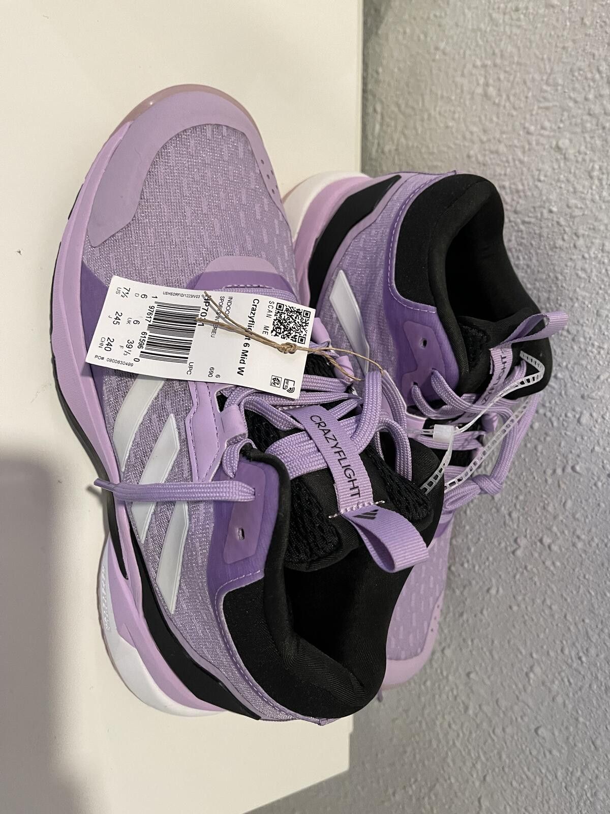 Adidas Adidas Crazyflight 6 Mid Women's Sport Shoes - New with Tags Size US 7.5 / IT 37.5 - 1 Thumbnail