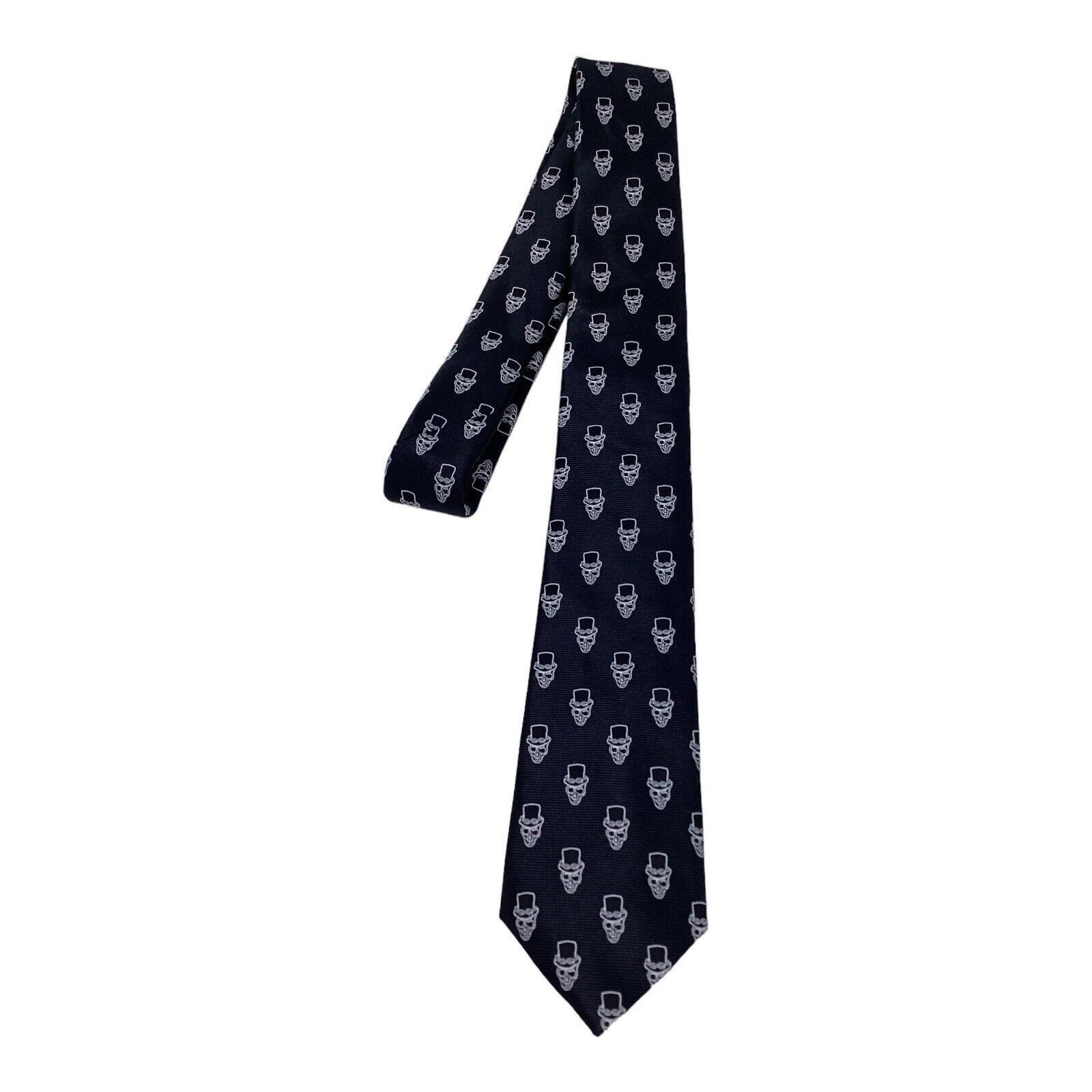Other KNOTZ Black Skull Print Luxury Designer Silk Men Tie W:3" EX Size ONE SIZE - 6 Thumbnail