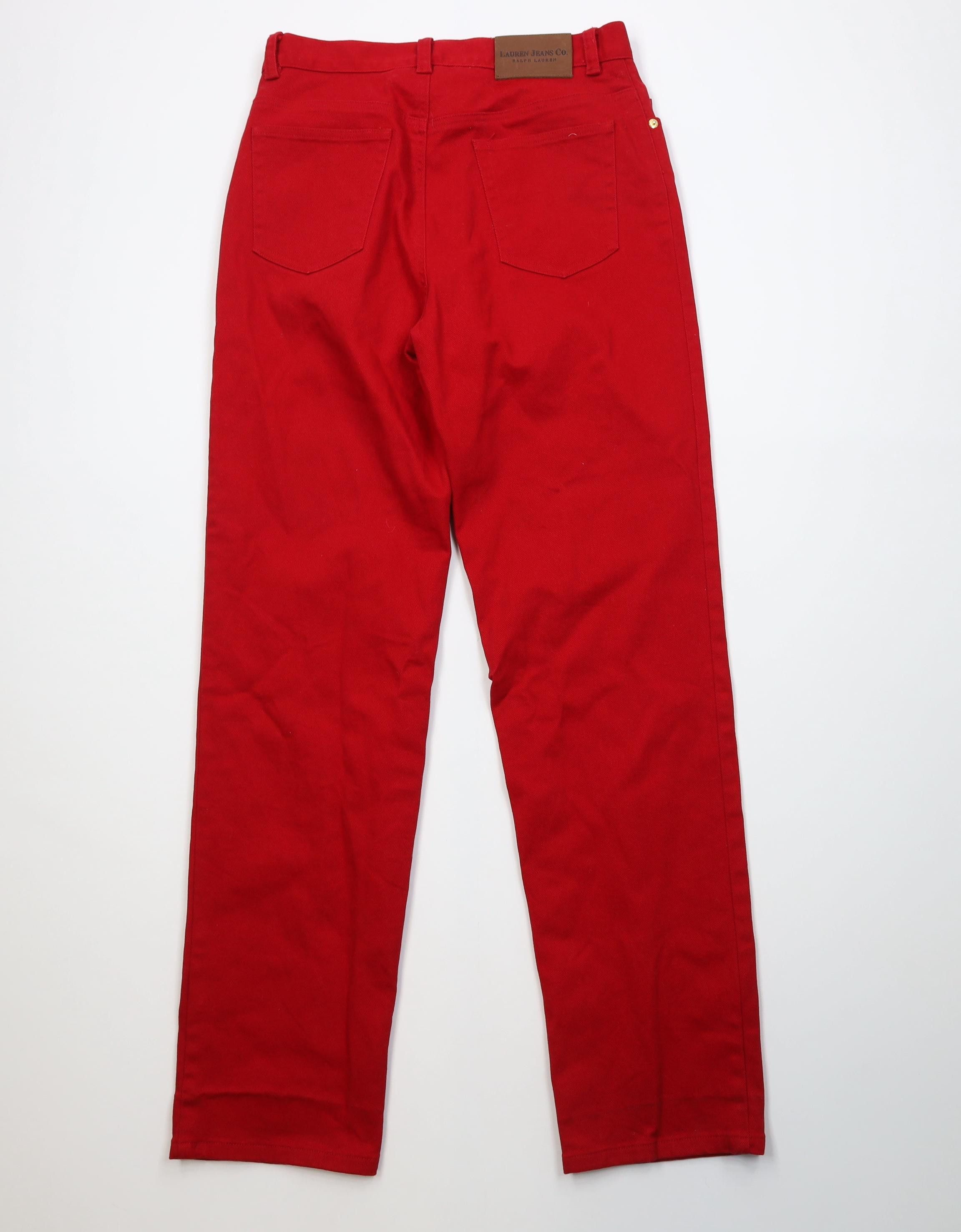 Polo Ralph Lauren Vintage 90s Ralph Lauren Straight Leg Denim Jeans Red Size 28" / US 6 / IT 42 - 9 Thumbnail