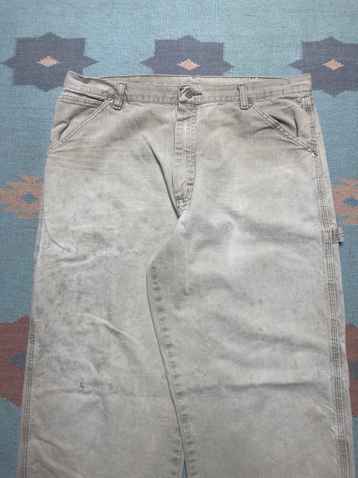 Vintage × Wrangler y2k wrangler carpenter pants khaki jeans baggy skater 37x32 Size US 37 - 9 Thumbnail