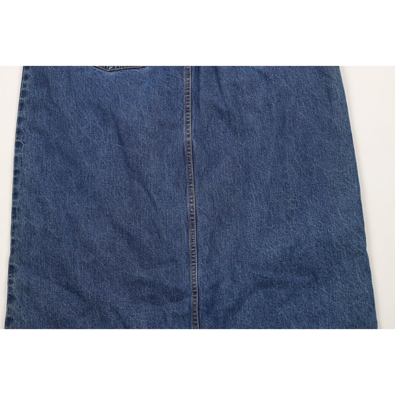Eddie Bauer × Vintage Vintage 90s Eddie Bauer Distressed Flannel Lined Denim Skirt Size 30" / US 8 / IT 44 - 10 Thumbnail