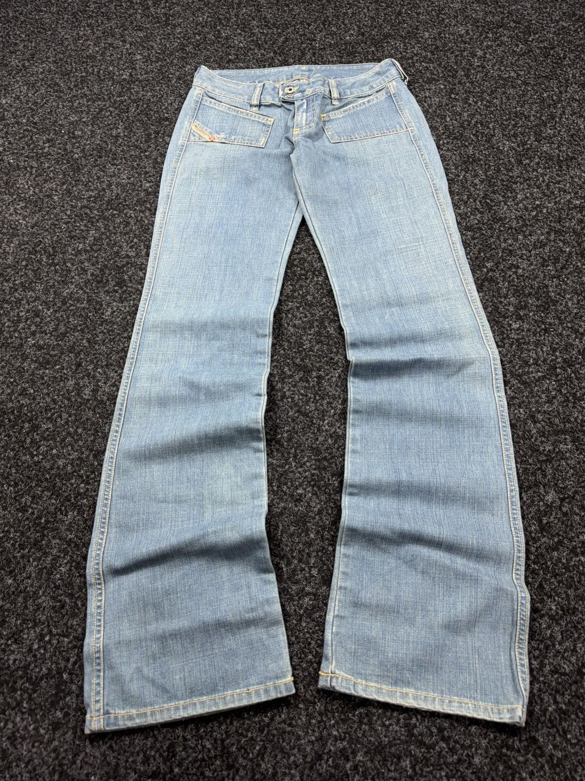 Diesel 90s Retro Diesel P-Hush Y2K Low Rise Flared Denim Jeans Size 27" / US 4 / IT 40 - 1 Thumbnail