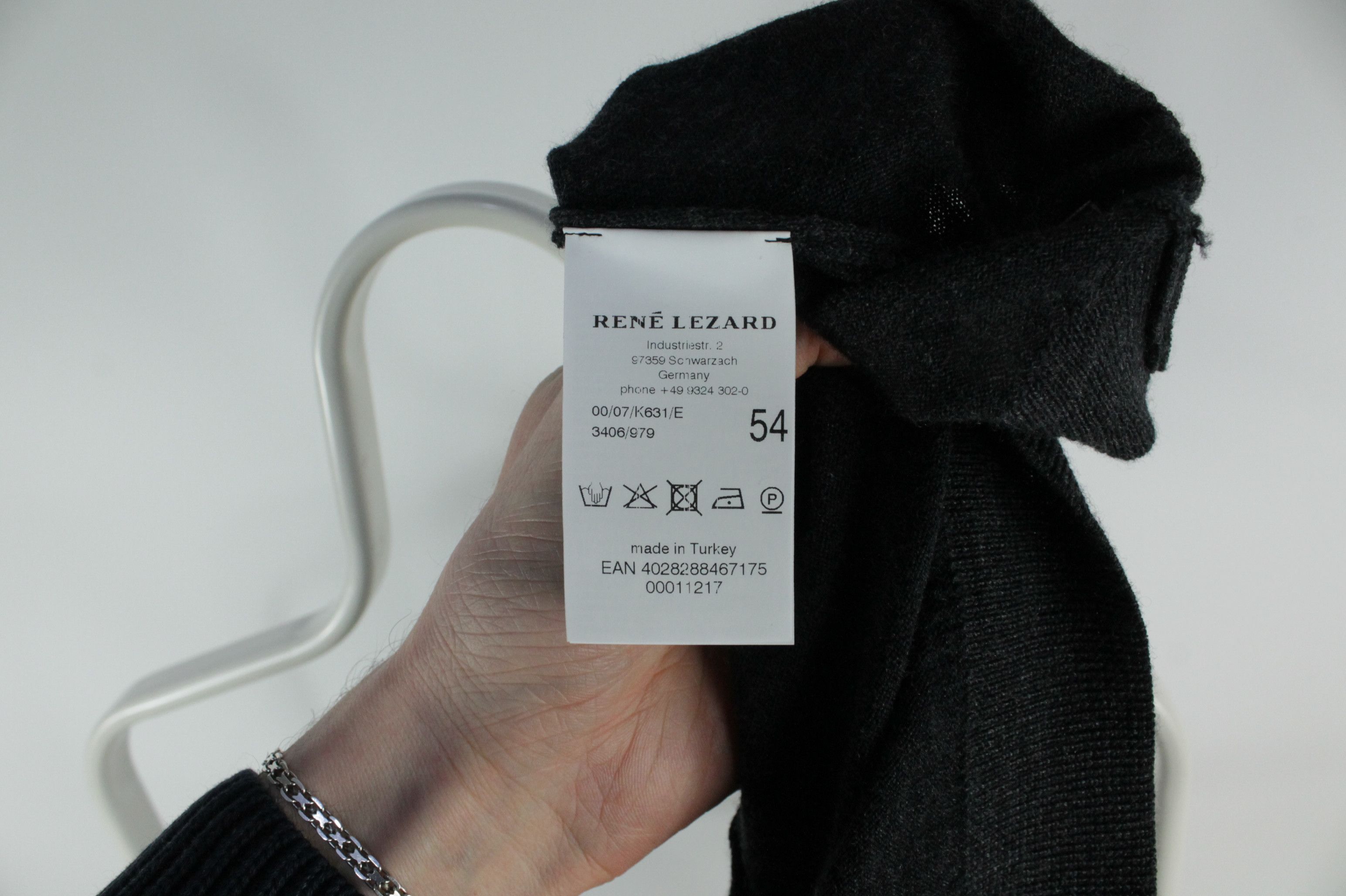 Other Rene Lezard Light Gray Wool V-Neck Slim Fit Pullover Sweater Size US L / EU 52-54 / 3 - 7 Thumbnail