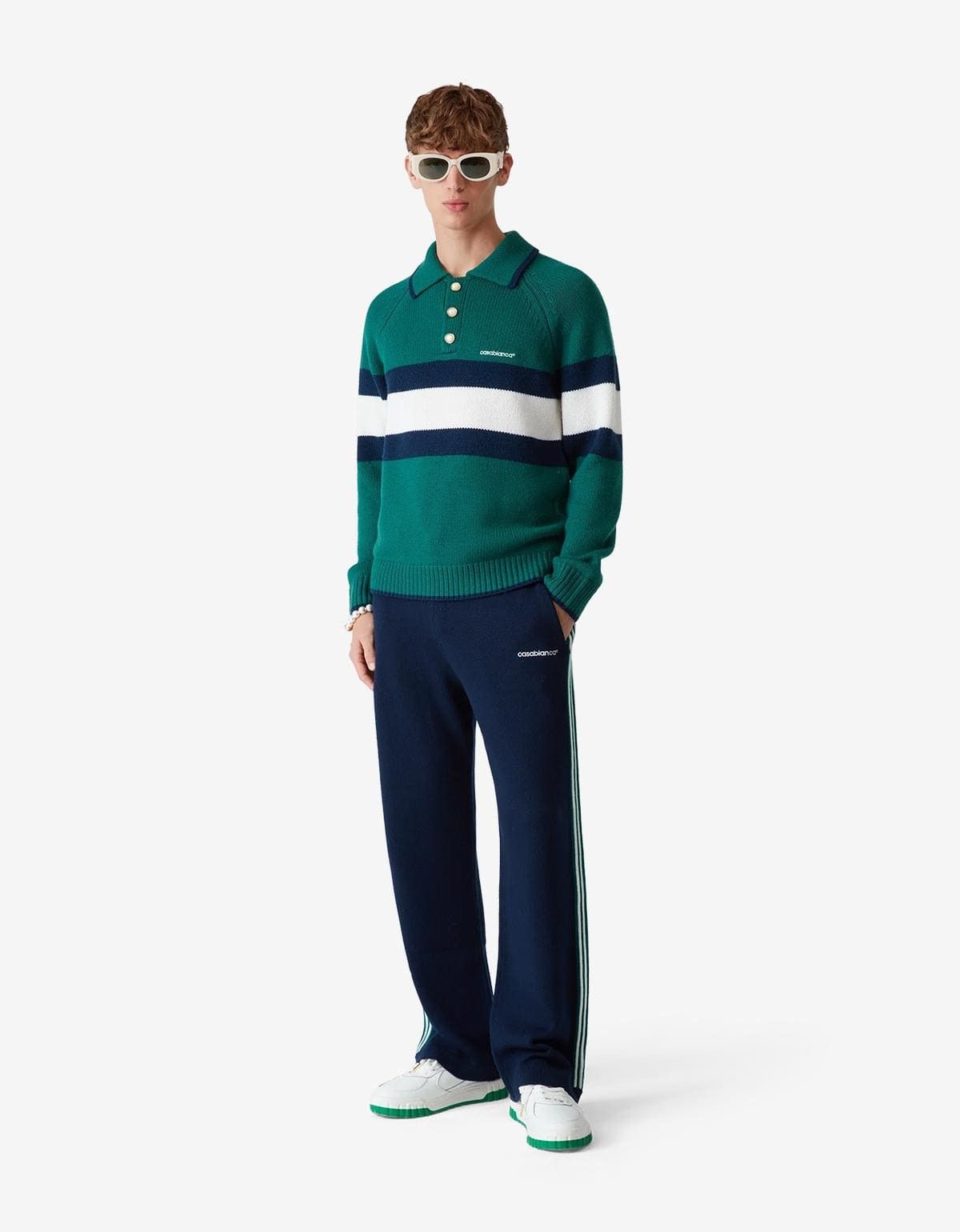 Casablanca Casablanca Green Colourblock Polo Shirt Size US M / EU 48-50 / 2 - 3 Thumbnail