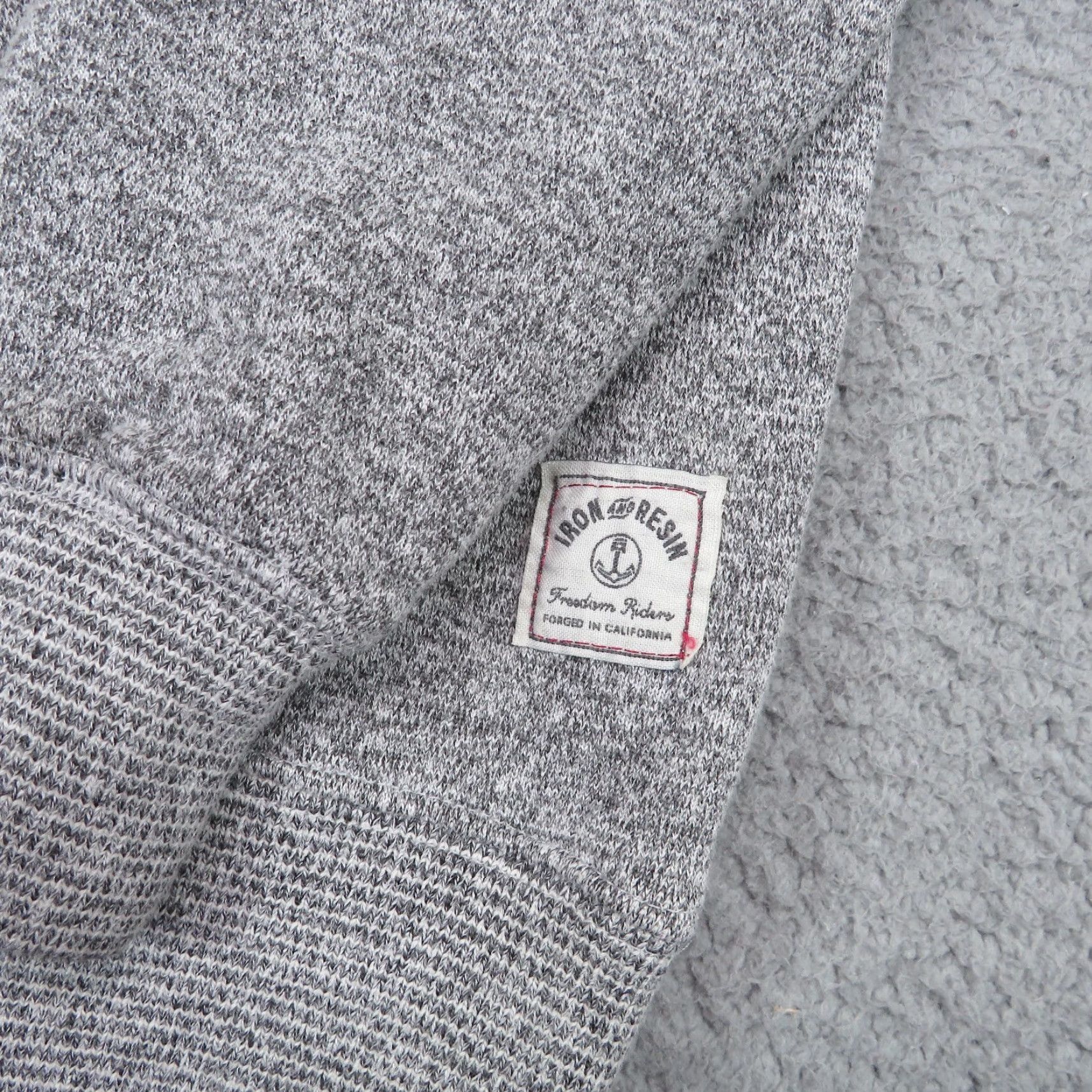 Vintage Iron and Resin Sweatshirt Mens Large Heather Grey V Stitch Terry Fleece Pullover Size US L / EU 52-54 / 3 - 4 Thumbnail