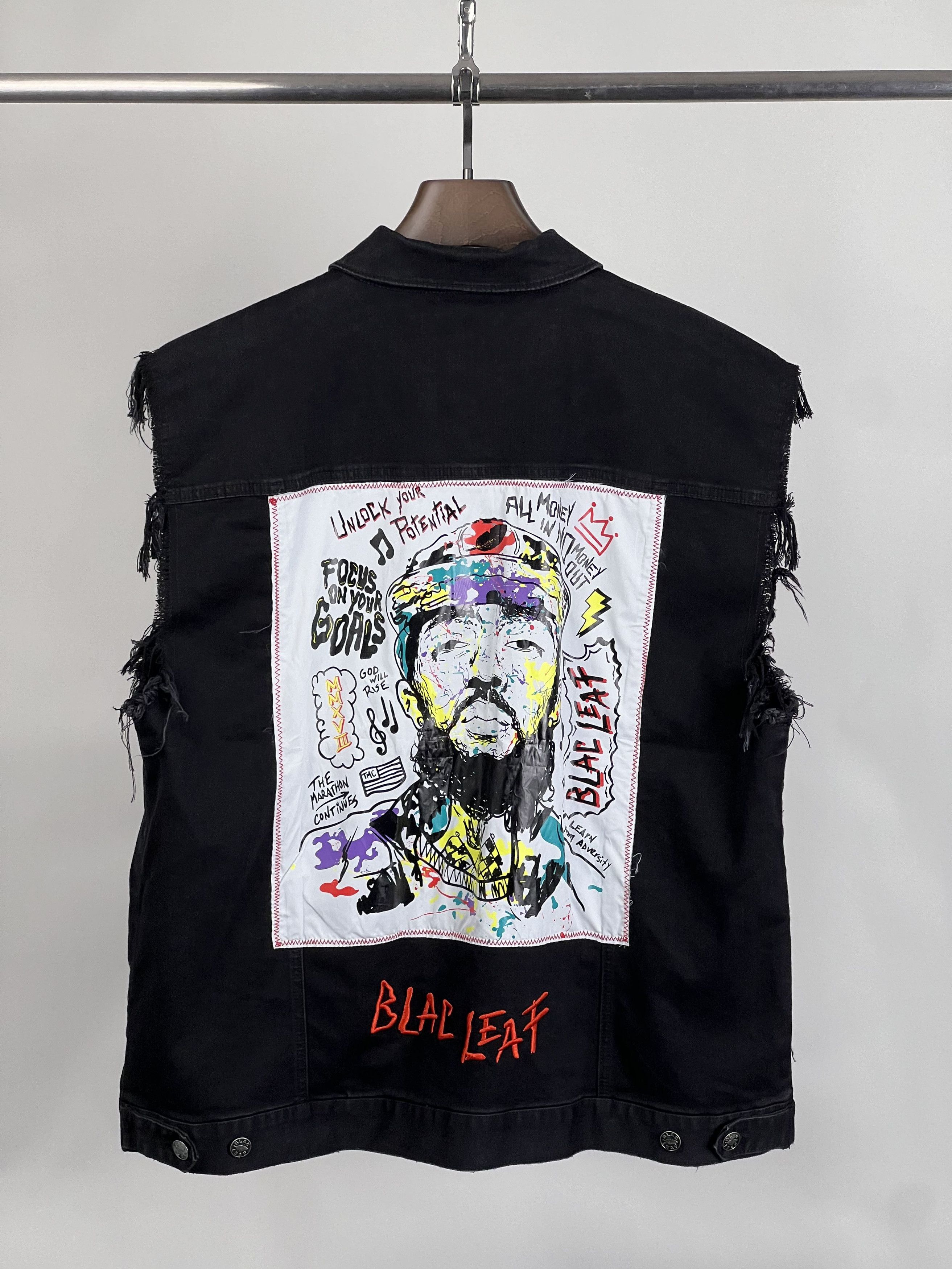 Other Blac Leaf EXPAND YOUR MIND Denim Sleeveless Vest Size US XXL / EU 58 / 5 - 10 Thumbnail
