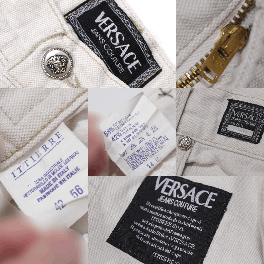 Versace 90S Medusa Buttons Cotton Linen Jeans Vintage Size US 40 / EU 56 - 8 Thumbnail