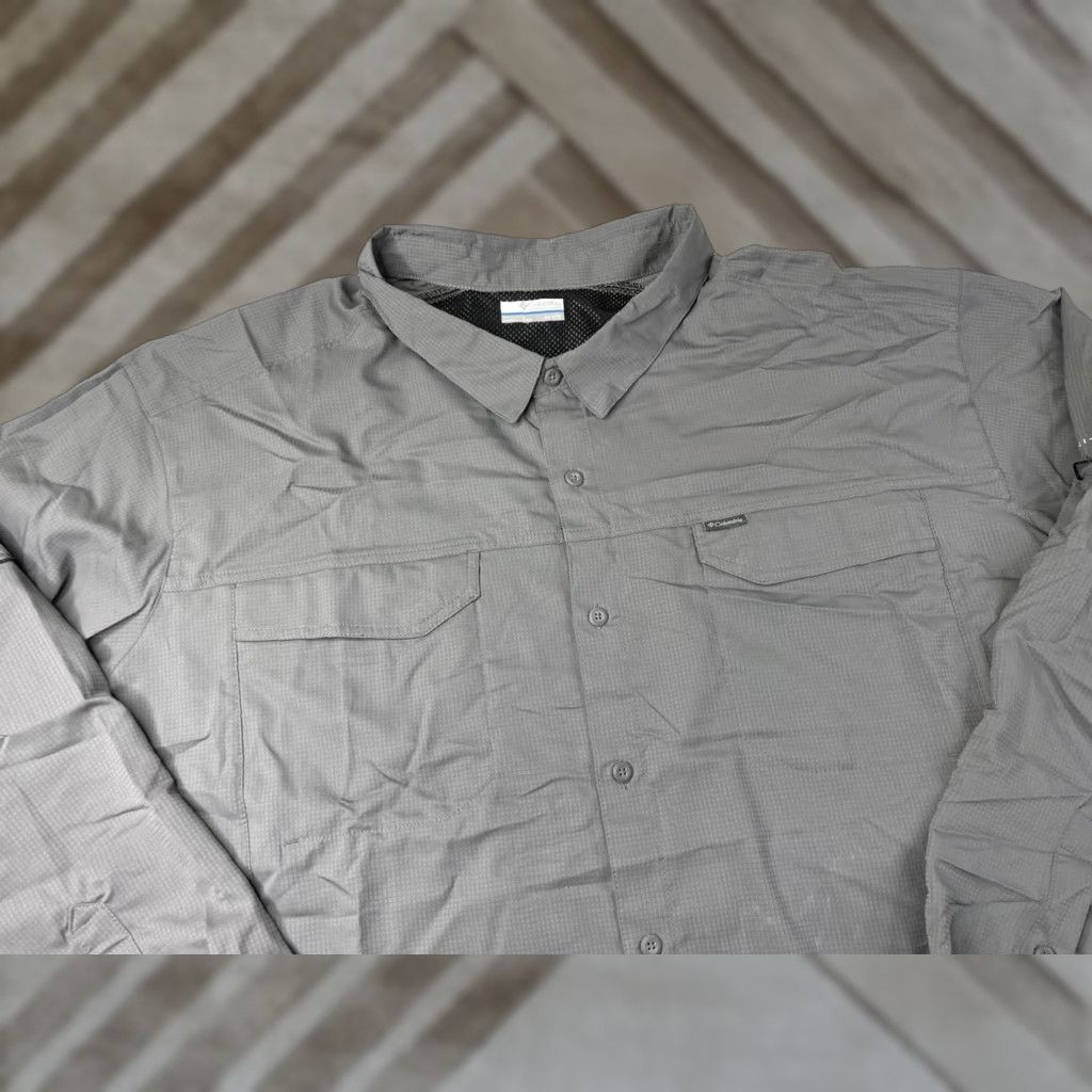 Vintage Columbia PFG Omni-Shade Long Sleeve Fishing Shirt Gray 4X Big & Tall Men Size US XXL / EU 58 / 5 - 1 Thumbnail