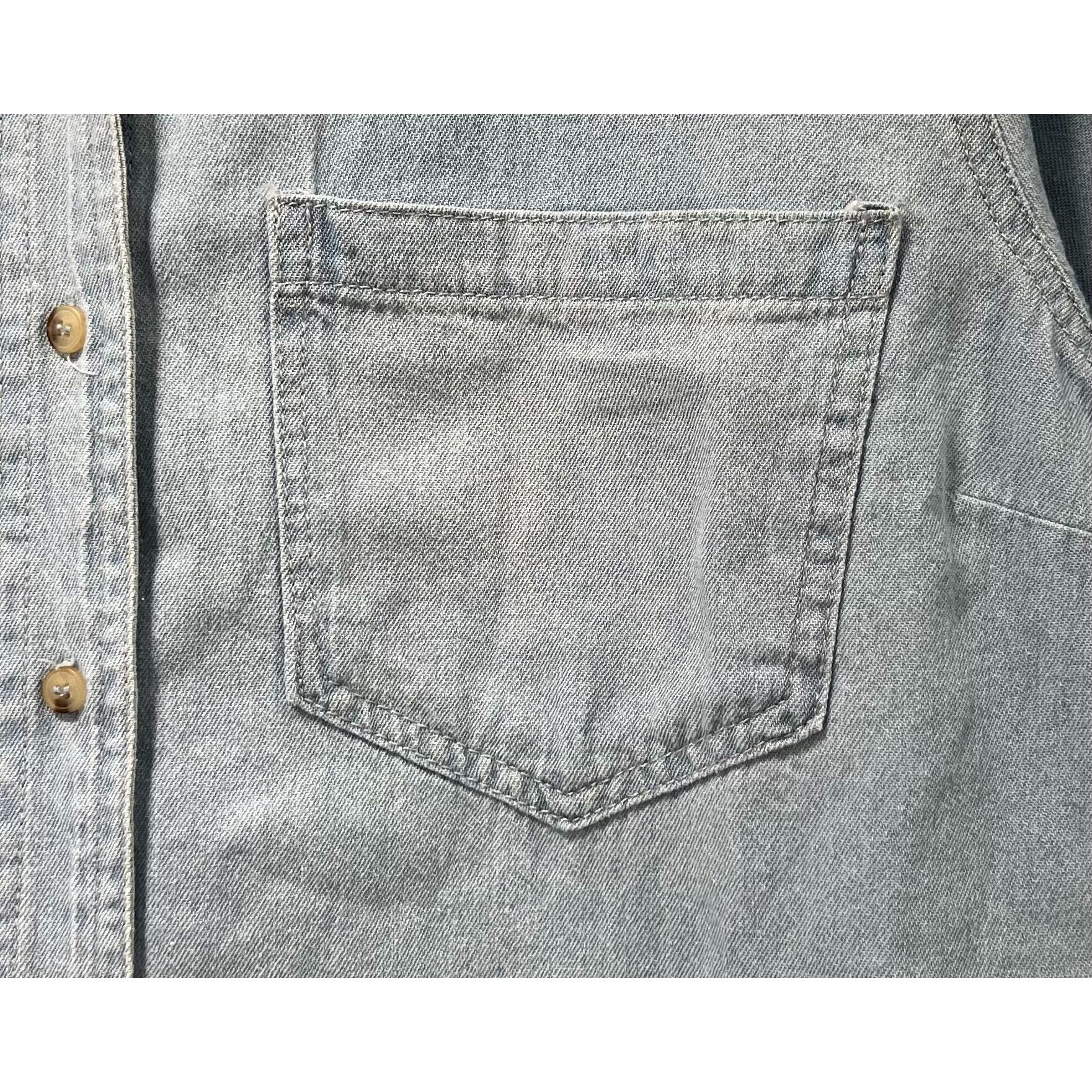 Other Sweet Envy - Women's Chambray Long Sleeve Button Down Shirt Size L / US 10 / IT 46 - 12 Thumbnail
