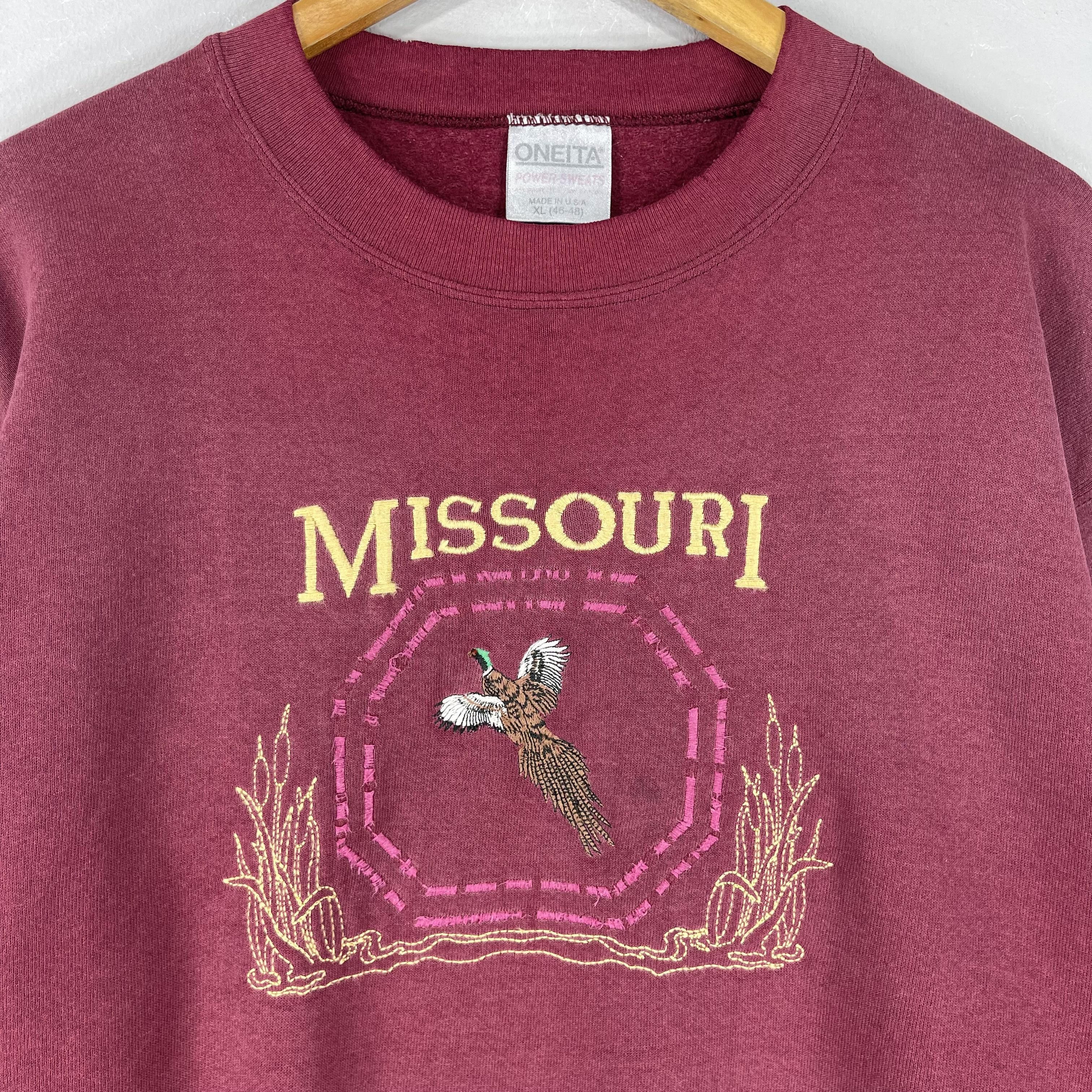 Vintage Vintage MISSOURI Spellout Embroidery Distressed Sweatshirt Size US XL / EU 56 / 4 - 2 Thumbnail